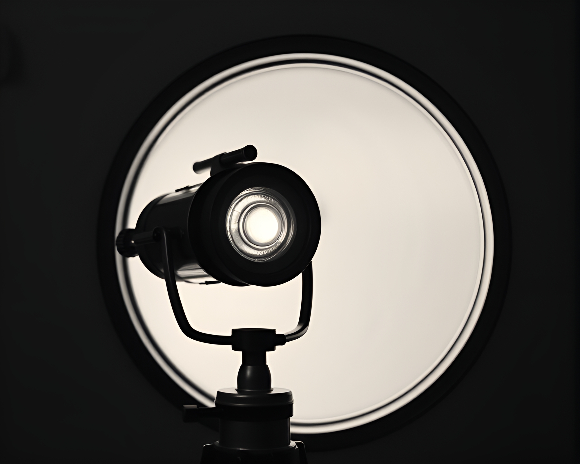Vintage Telescope in Circular Library Lamp Light – free AI stock image