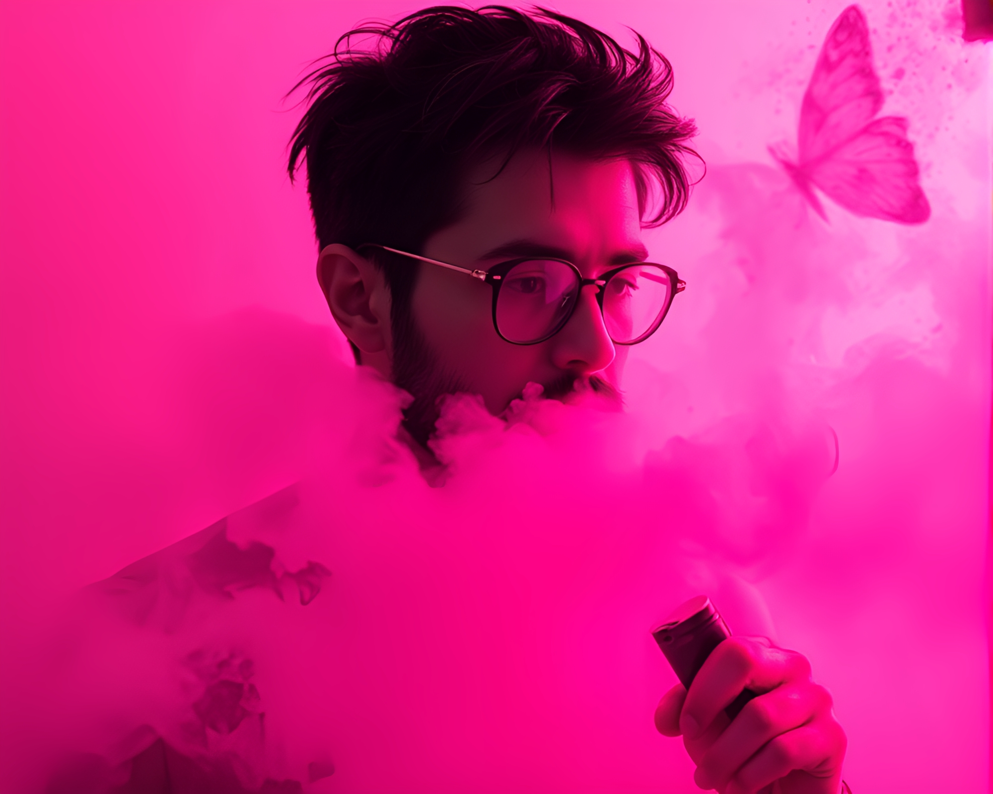 Ethereal Banshee in Stipple Magenta Fog – free AI stock image