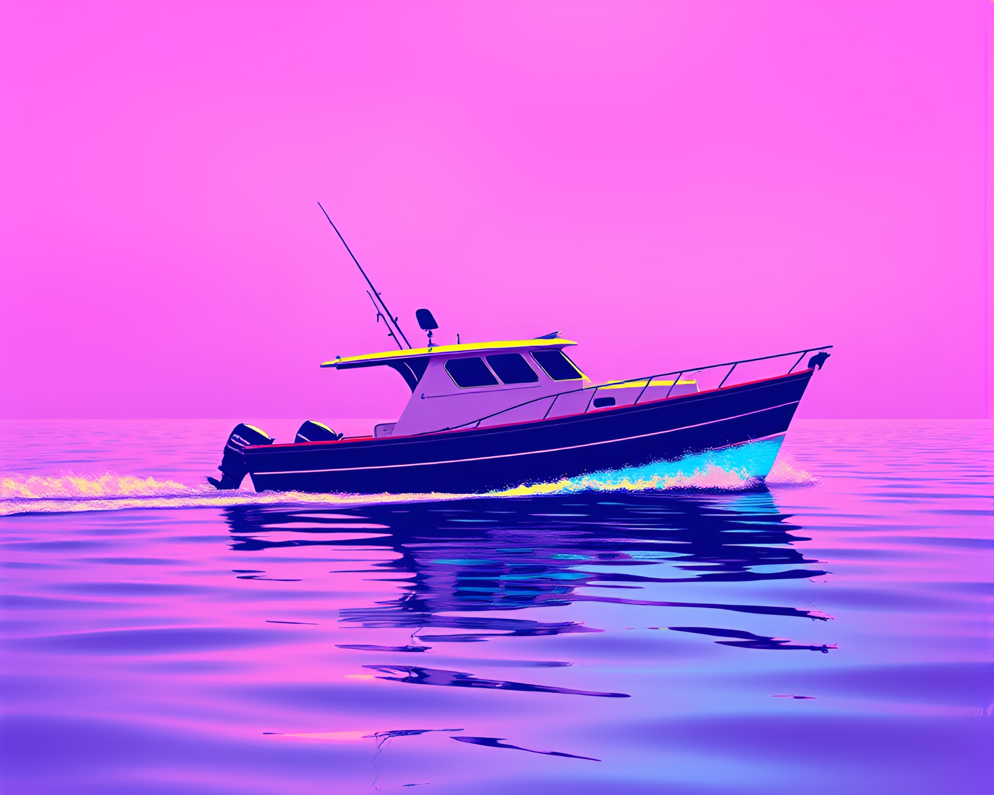 Ultraviolet Hydrofoil Boat in Vector Halftone Composition – free AI stock image