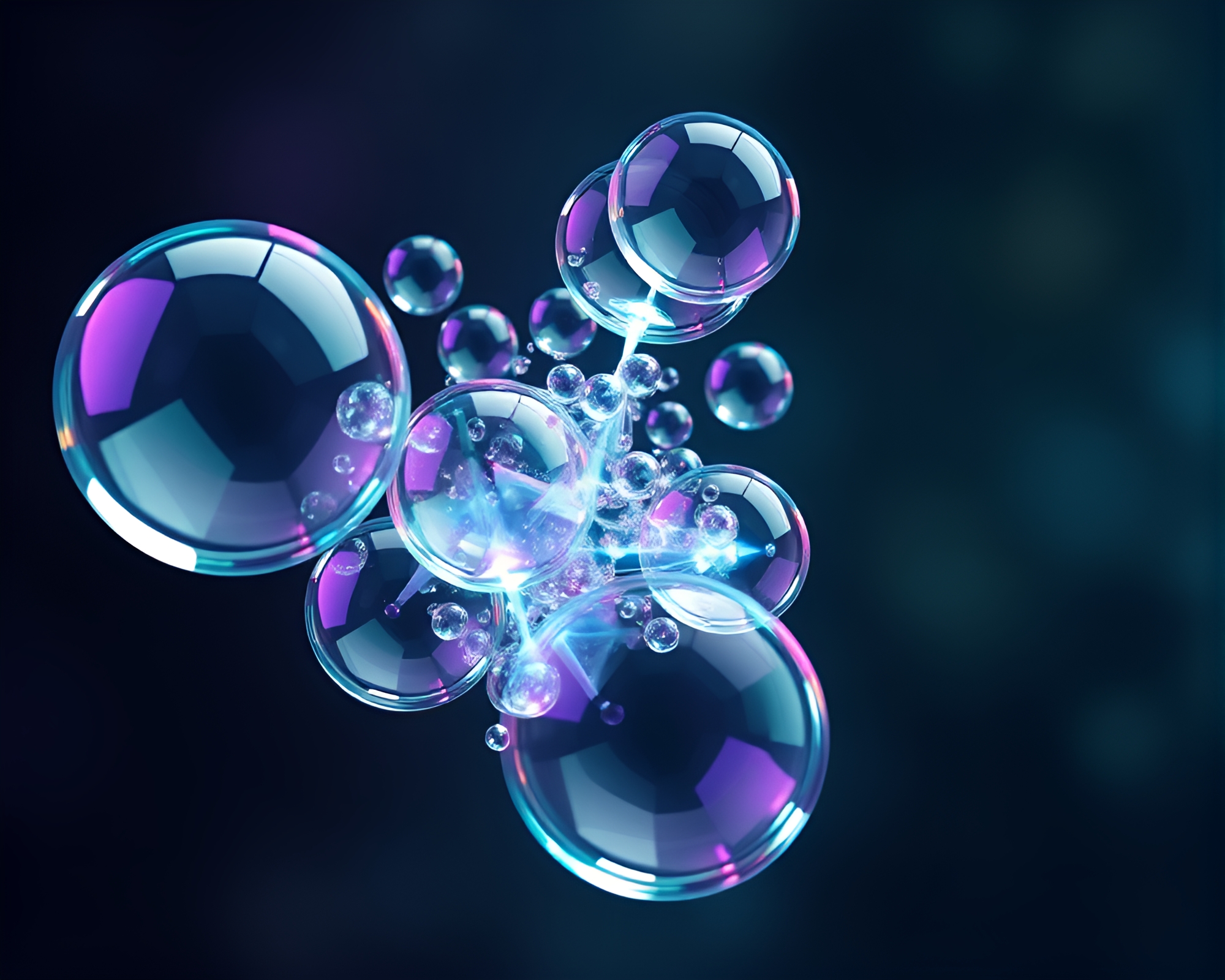 Goblin Prism Bubble Cluster Medical Illustration – free AI stock image