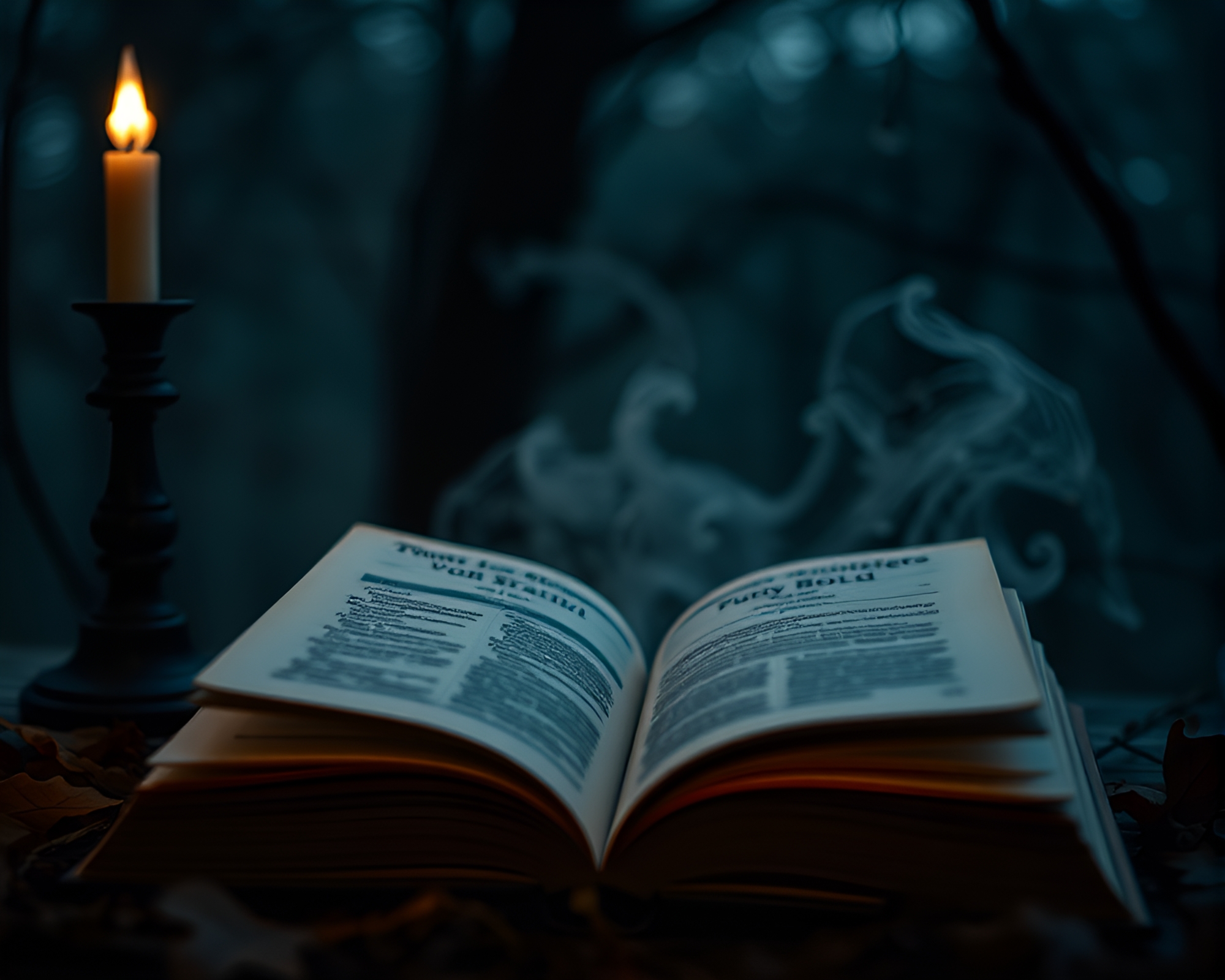 Enchanted Book of Necromancy in Eerie Cinemagraph Scene – free AI stock image
