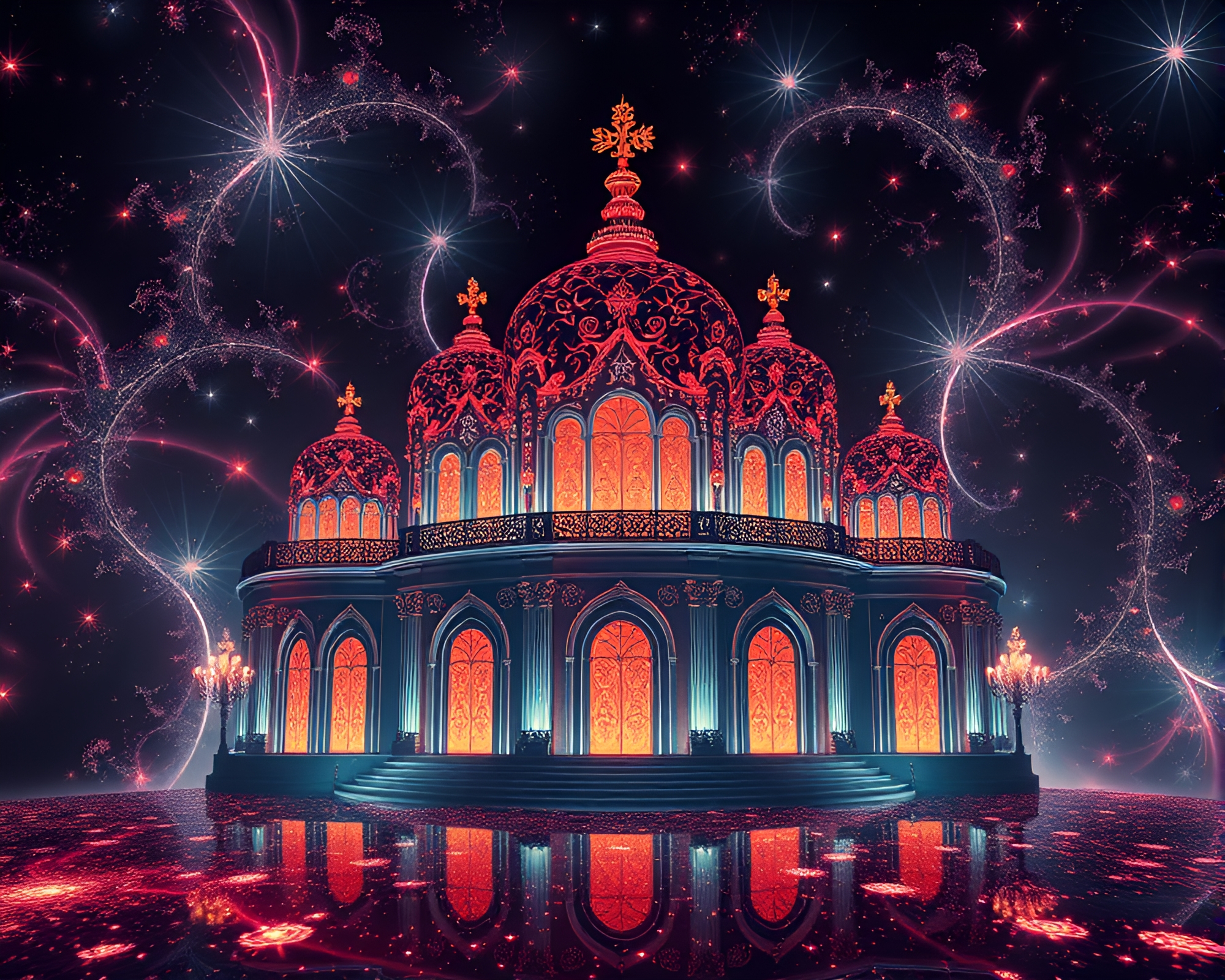Fractal Fashion Opera in Negative Space Glows – free AI stock image