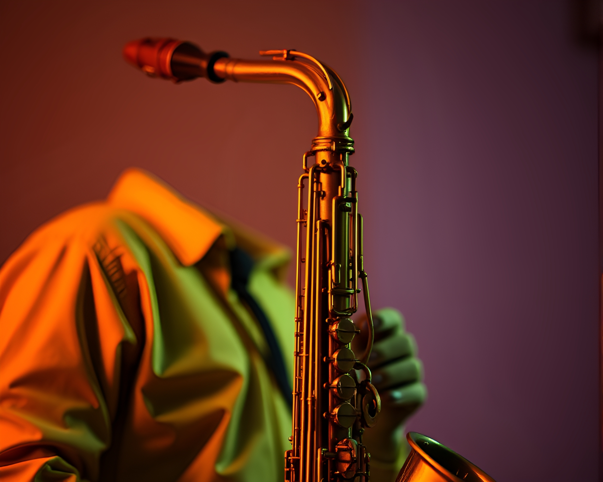 Retro Saxophone Framed in Dynamic Fade Composition – free AI stock image