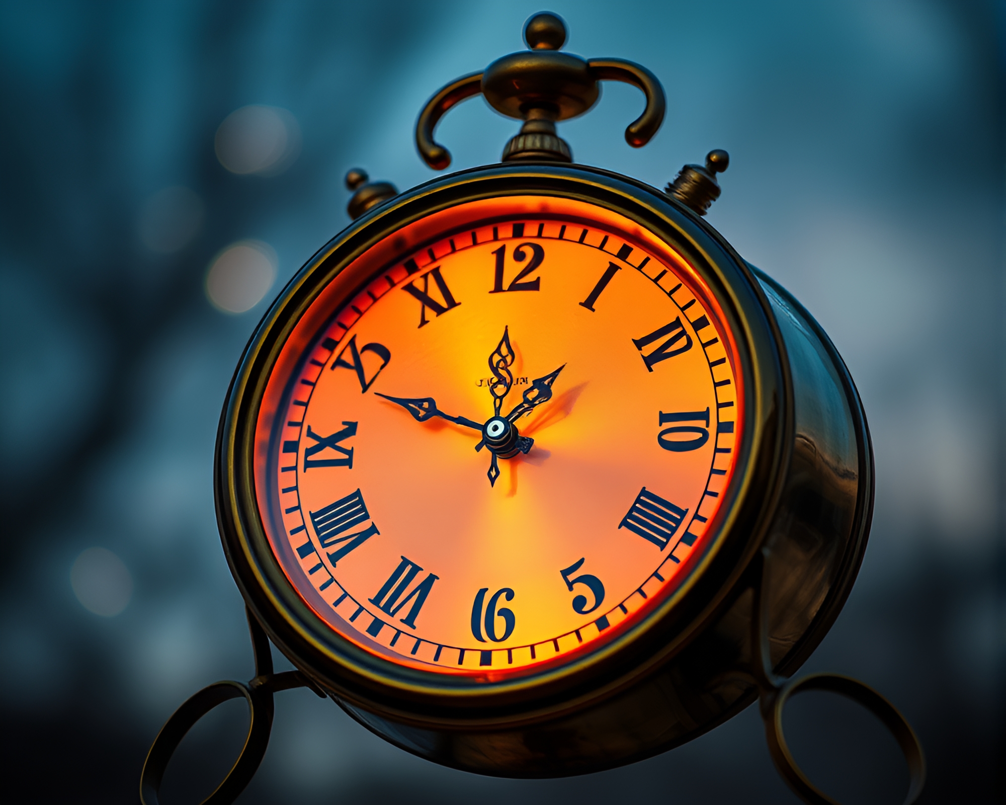 Golden Chrono Clock in HDR Photography with Gold Foil Highlights – free AI stock image