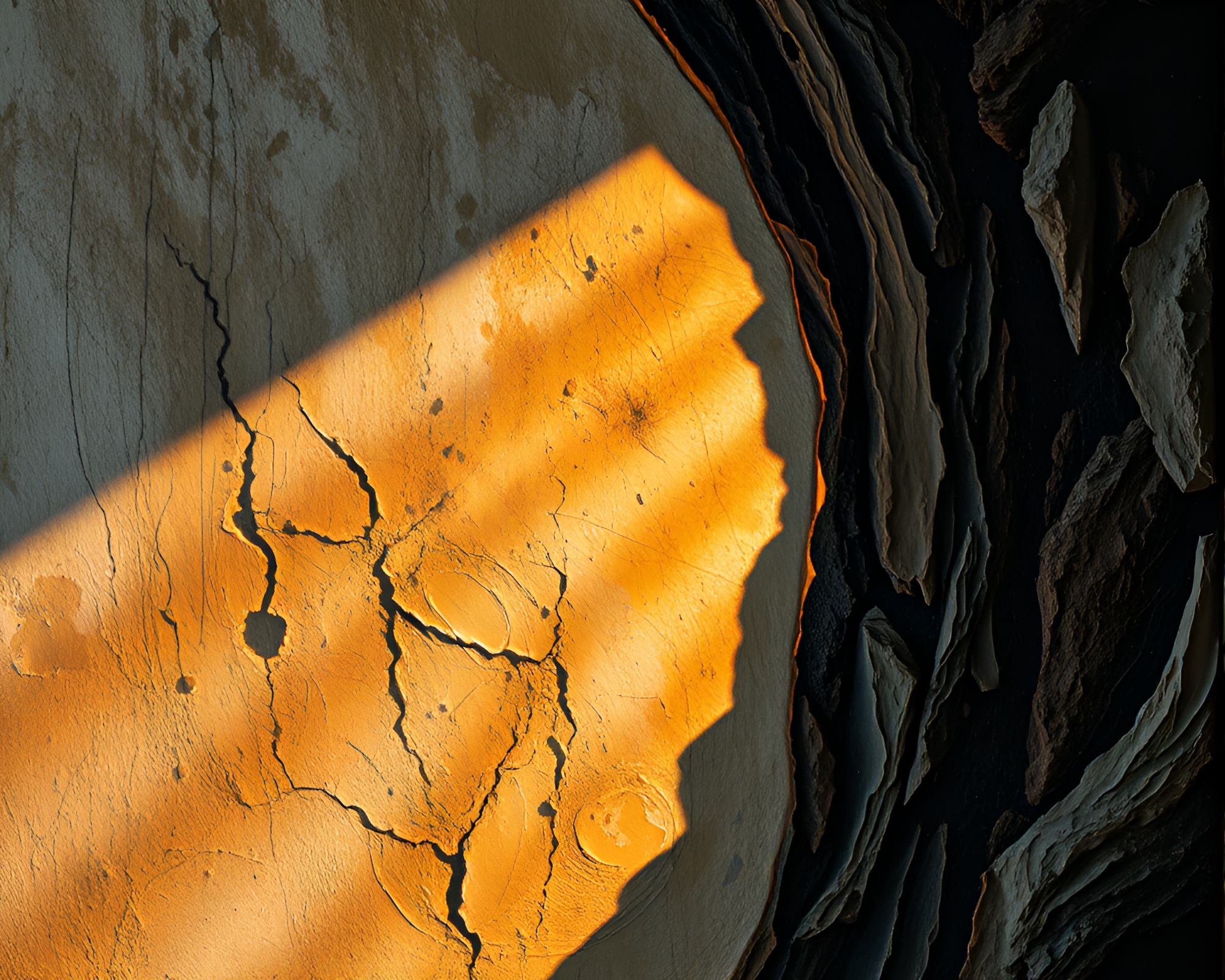 Enchanting Cliffside Oil Lantern Mural Composition – free AI stock image