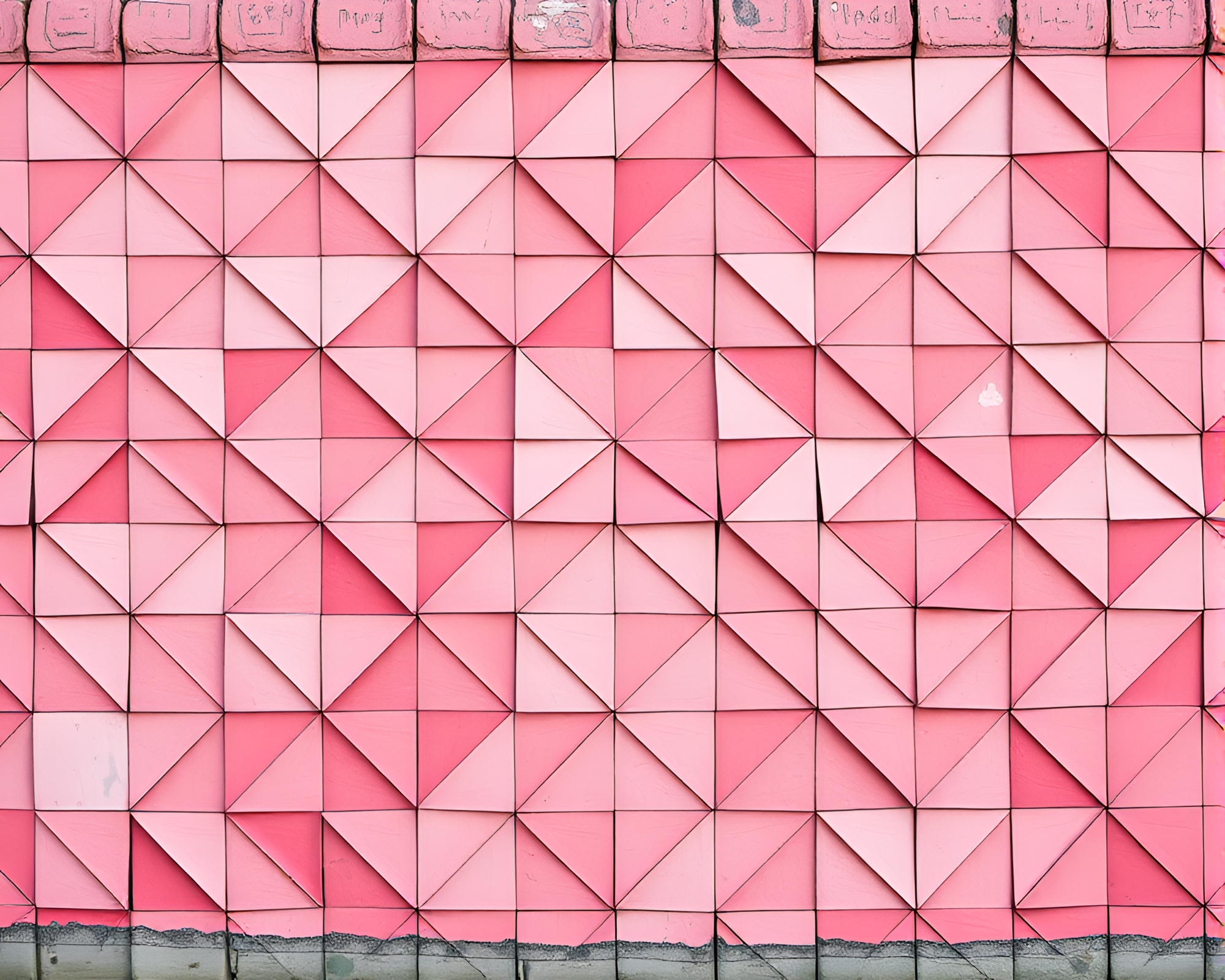 Urban Escher Graffiti: Blush Pink Tri-Tone Mural – free AI stock image