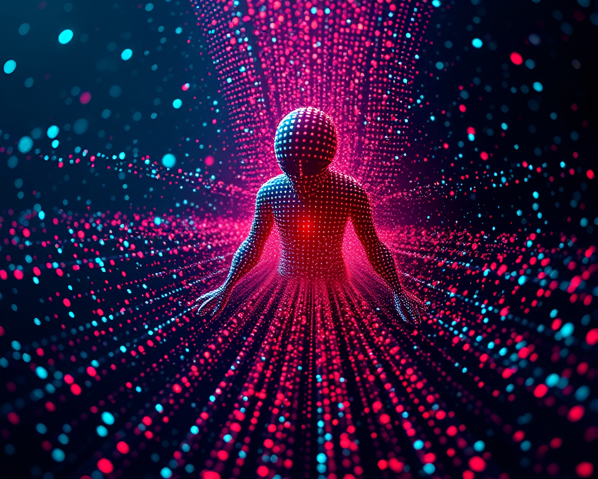 Pointillist Quantum Teleportation Device Summoning Necromantic Shade – free AI stock image