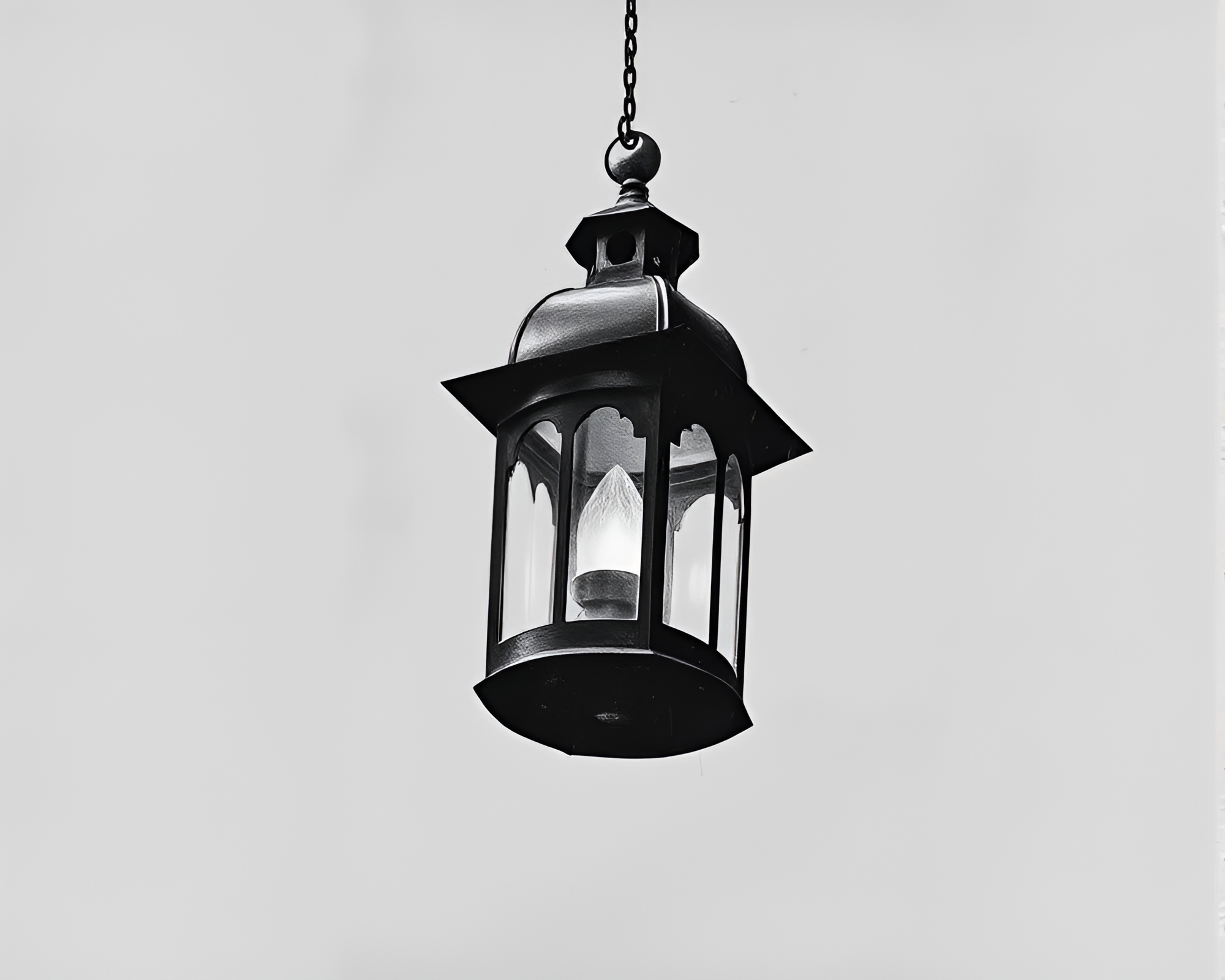 Surreal Lantern Collage in Dreary Gray – free AI stock image