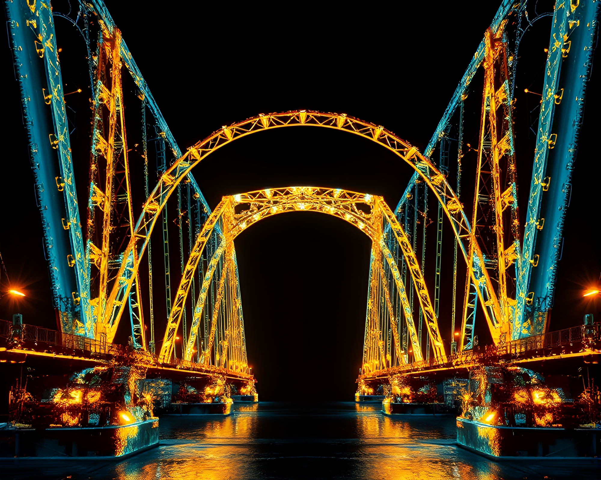 Glimmering Architectural X-Ray: Gold Foil Accent – free AI stock image