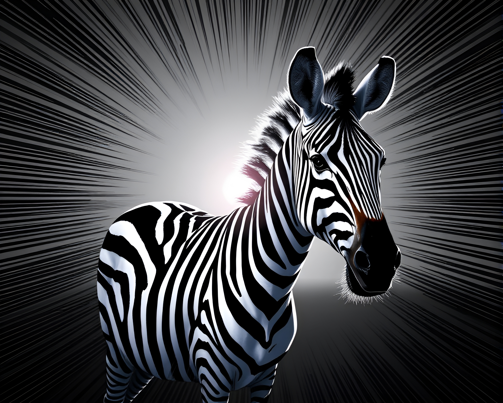 Zebra in Ambient Occlusion Comic Book Style – free AI stock image