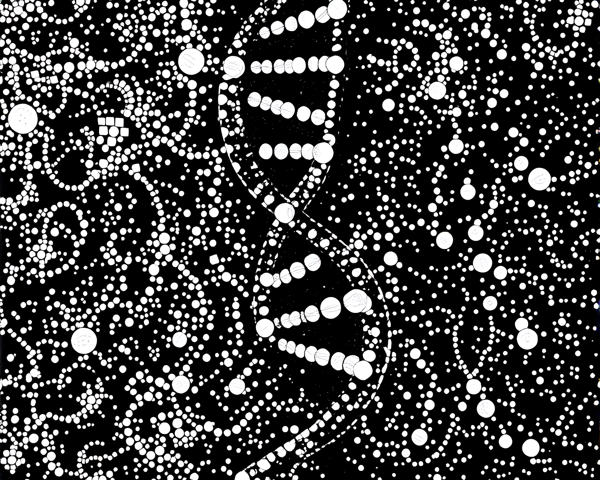 DNA Helix Revealed Through Linocut Scratch Textures – free AI stock image
