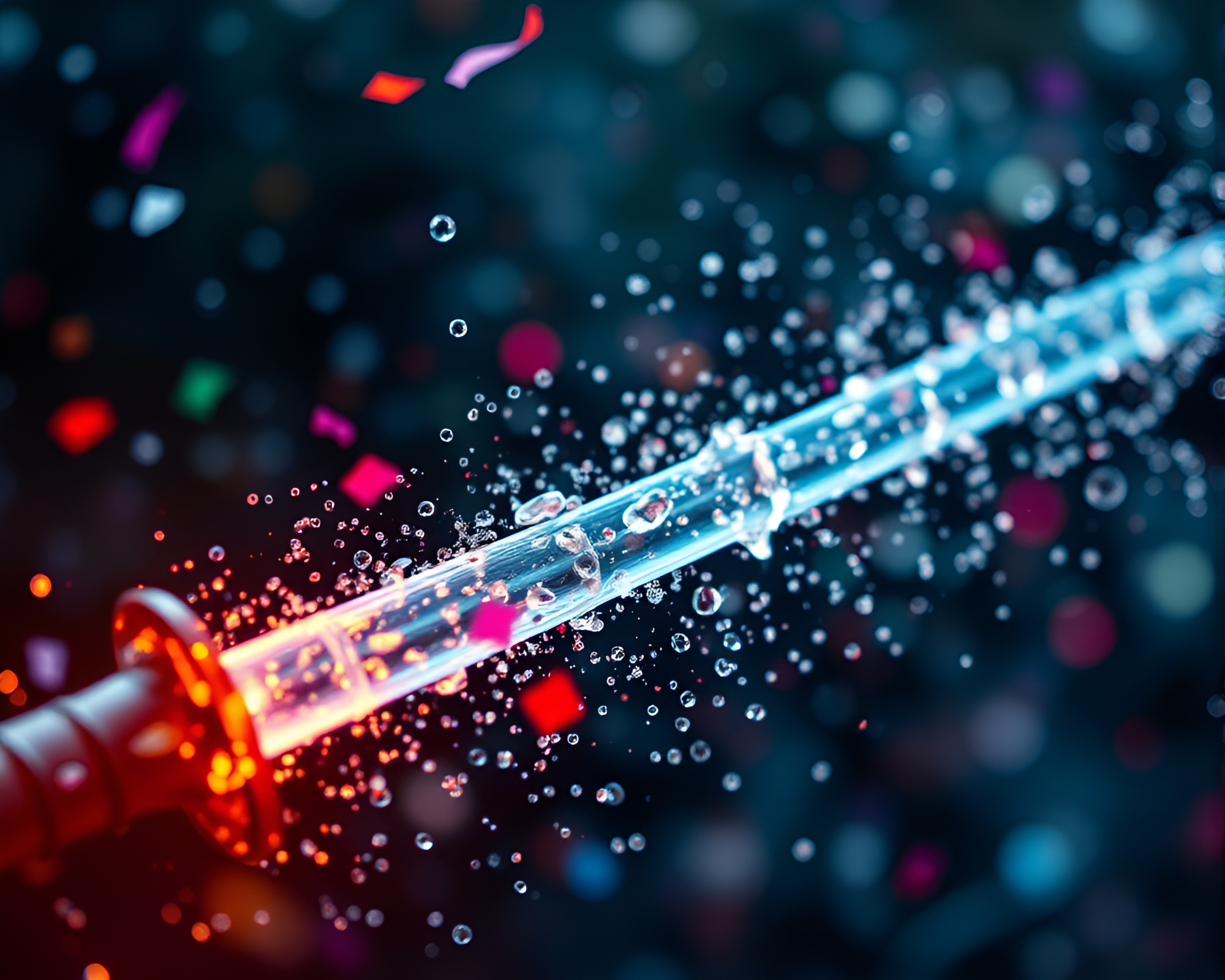 Sword Dance in Confetti Water Droplets – free AI stock image
