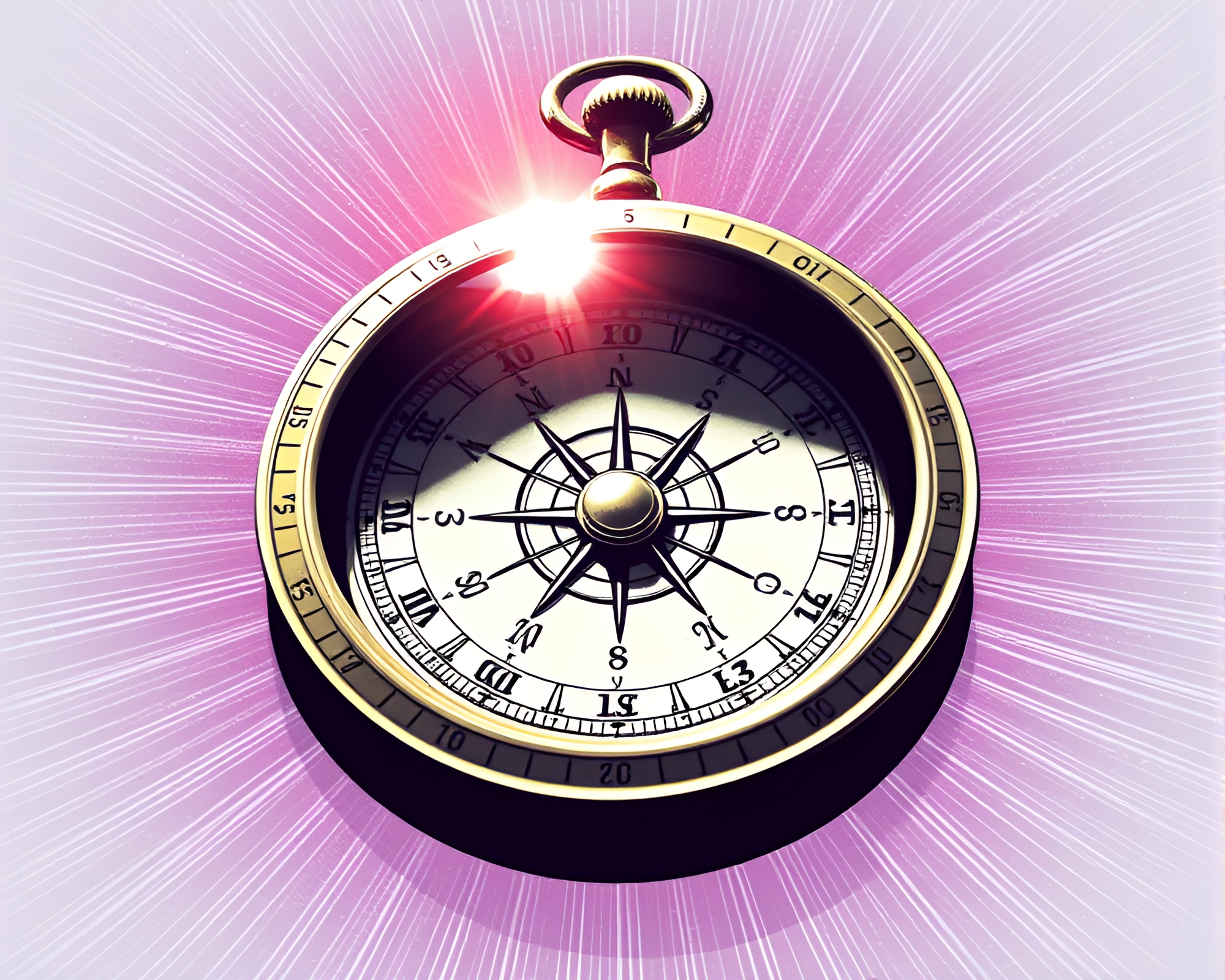 Holographic Pocket Sundial Vector in Spotlight Halftone – free AI stock image