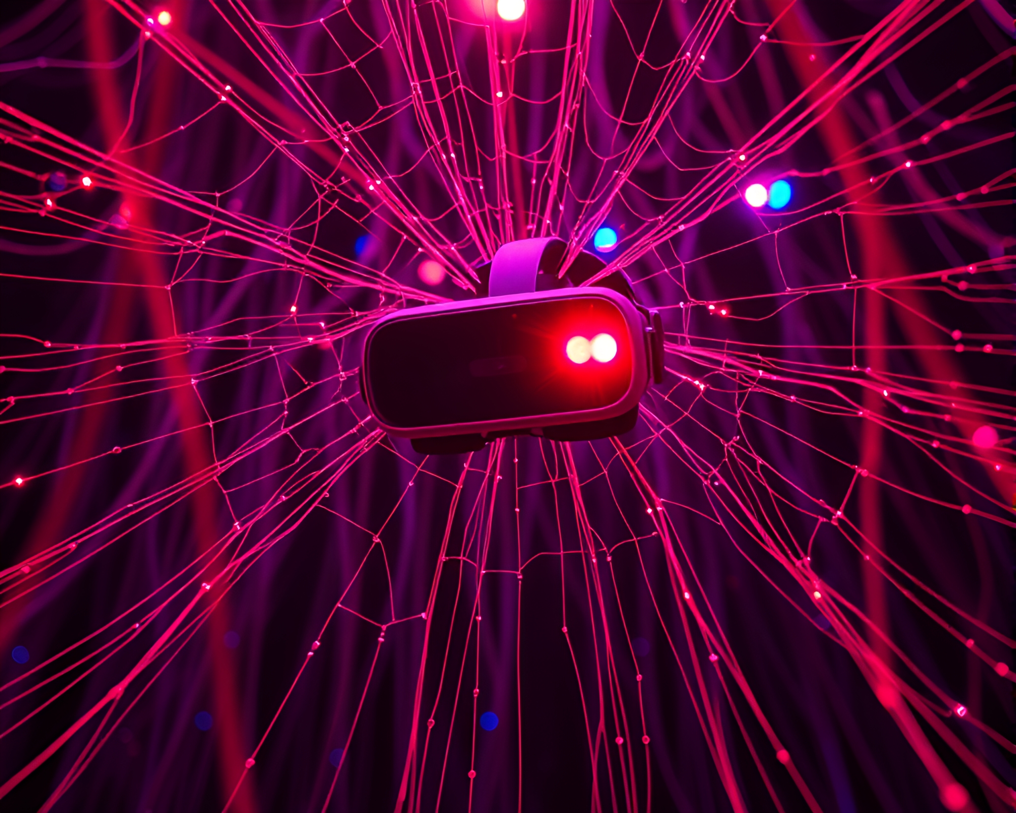 Futuristic Cyberweb Entanglement in Duotone Hues – free AI stock image