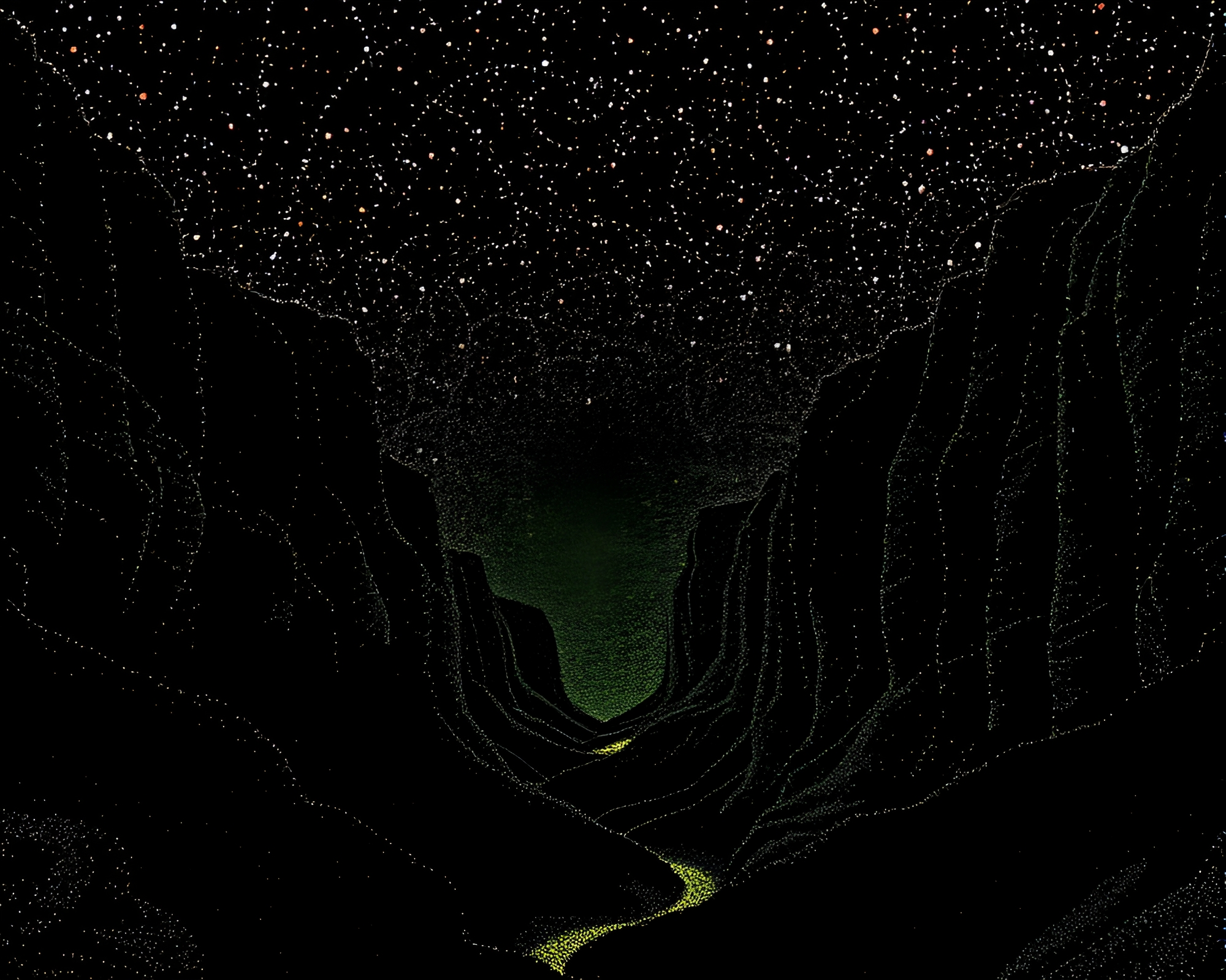 Pointillist Canyon Film Grain ASCII Art Masterpiece – free AI stock image