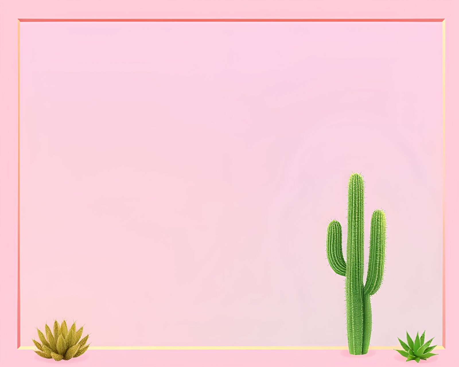 Cactus garden set in a mesmerizing pastel gradient desert