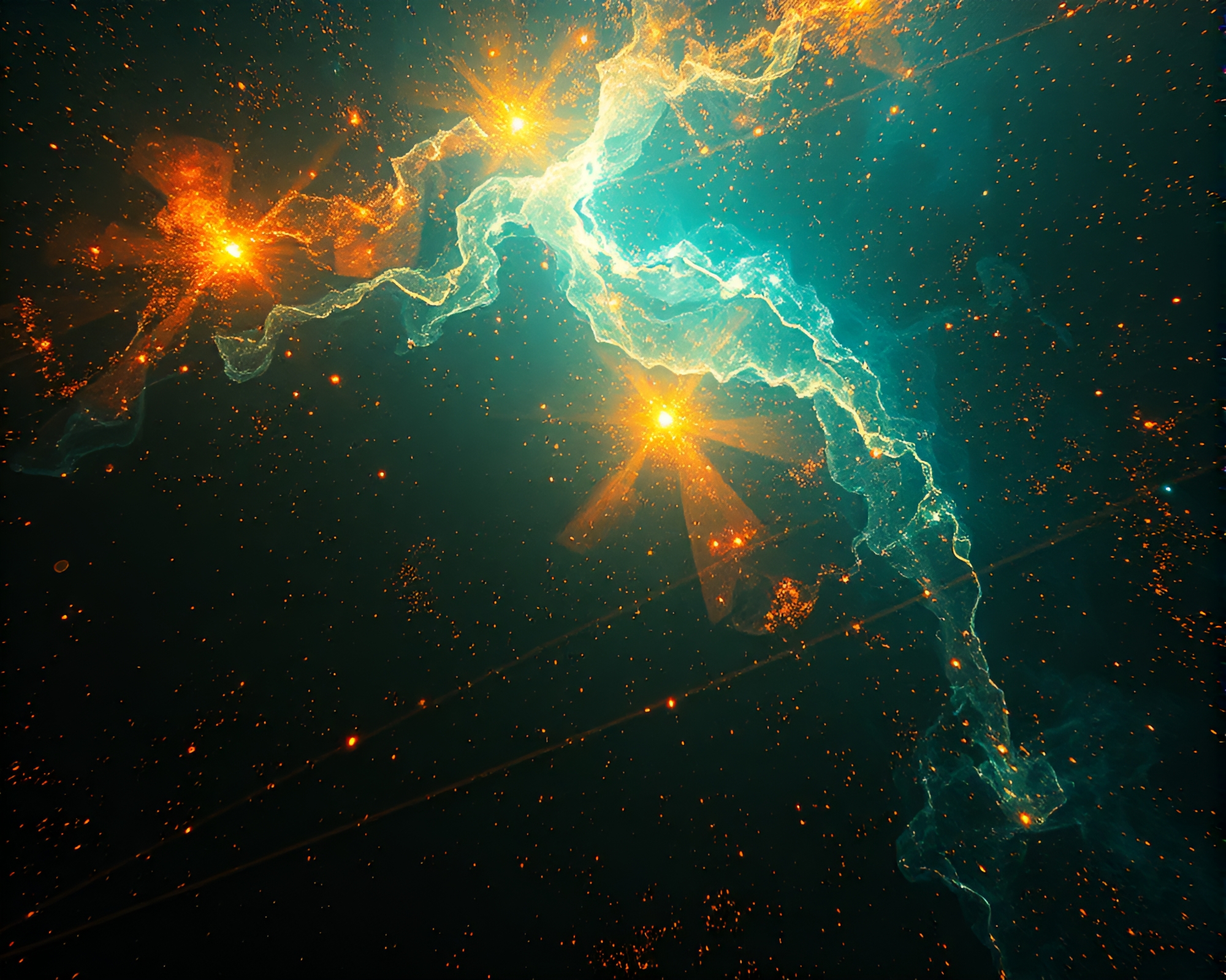 Gilded Space Habitat with Topaz Brightness – free AI stock image