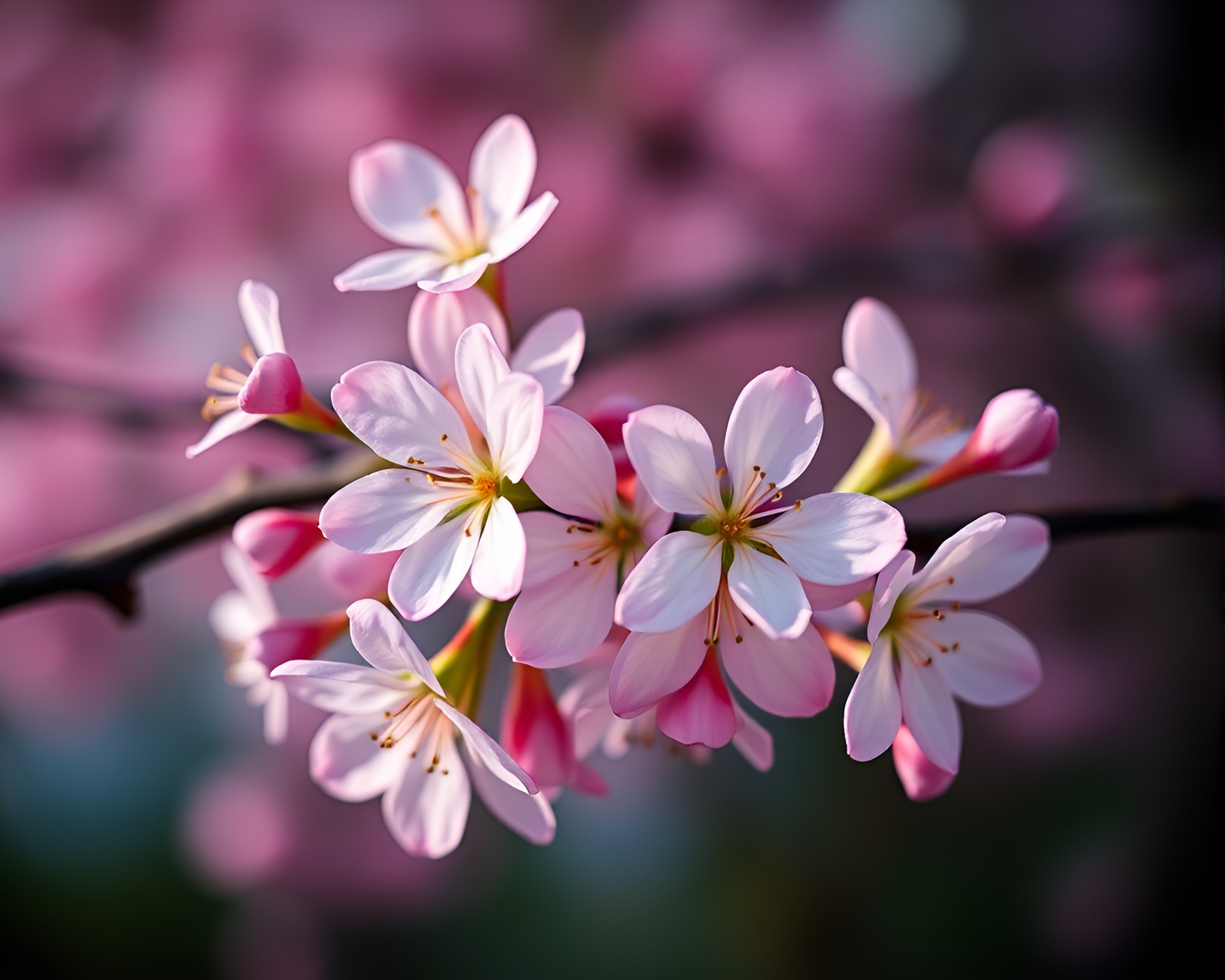 Symmetrical Spring Blossom Radiates Ambient Occlusion Glow – free AI stock image
