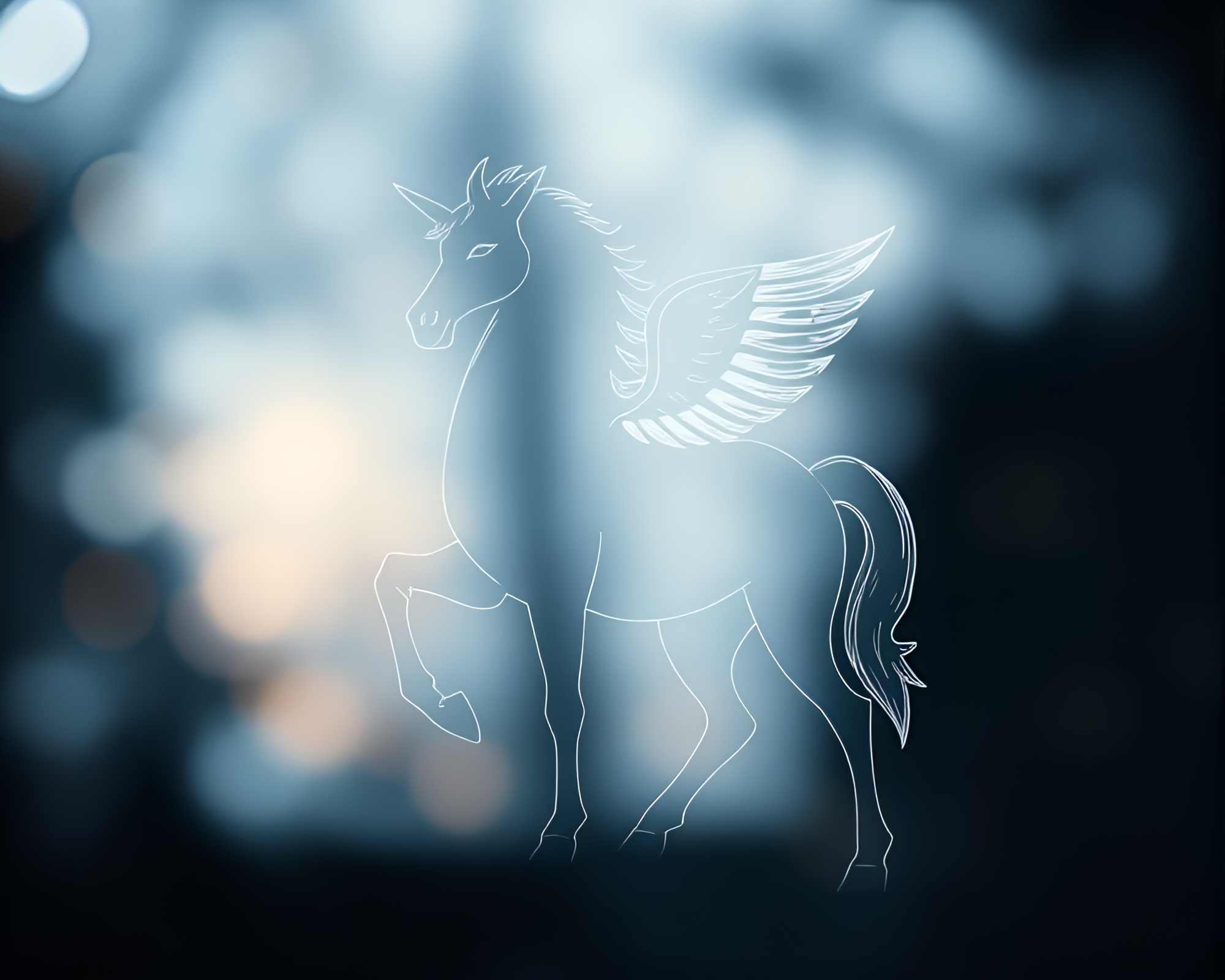 Majestic Centaur in Ethereal Negative Space Bokeh – free AI stock image