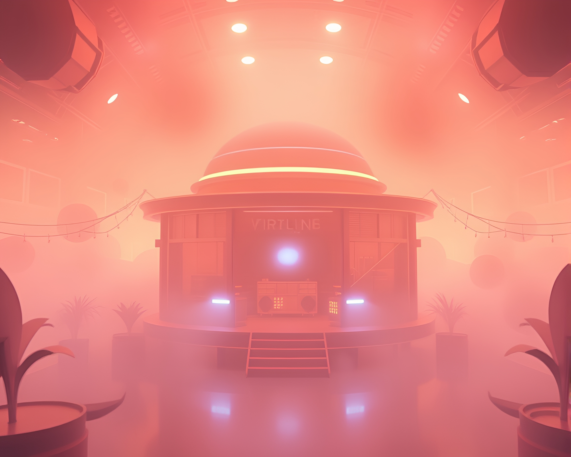 Virtual Reality Hub in Low-Poly 3D Render – free AI stock image