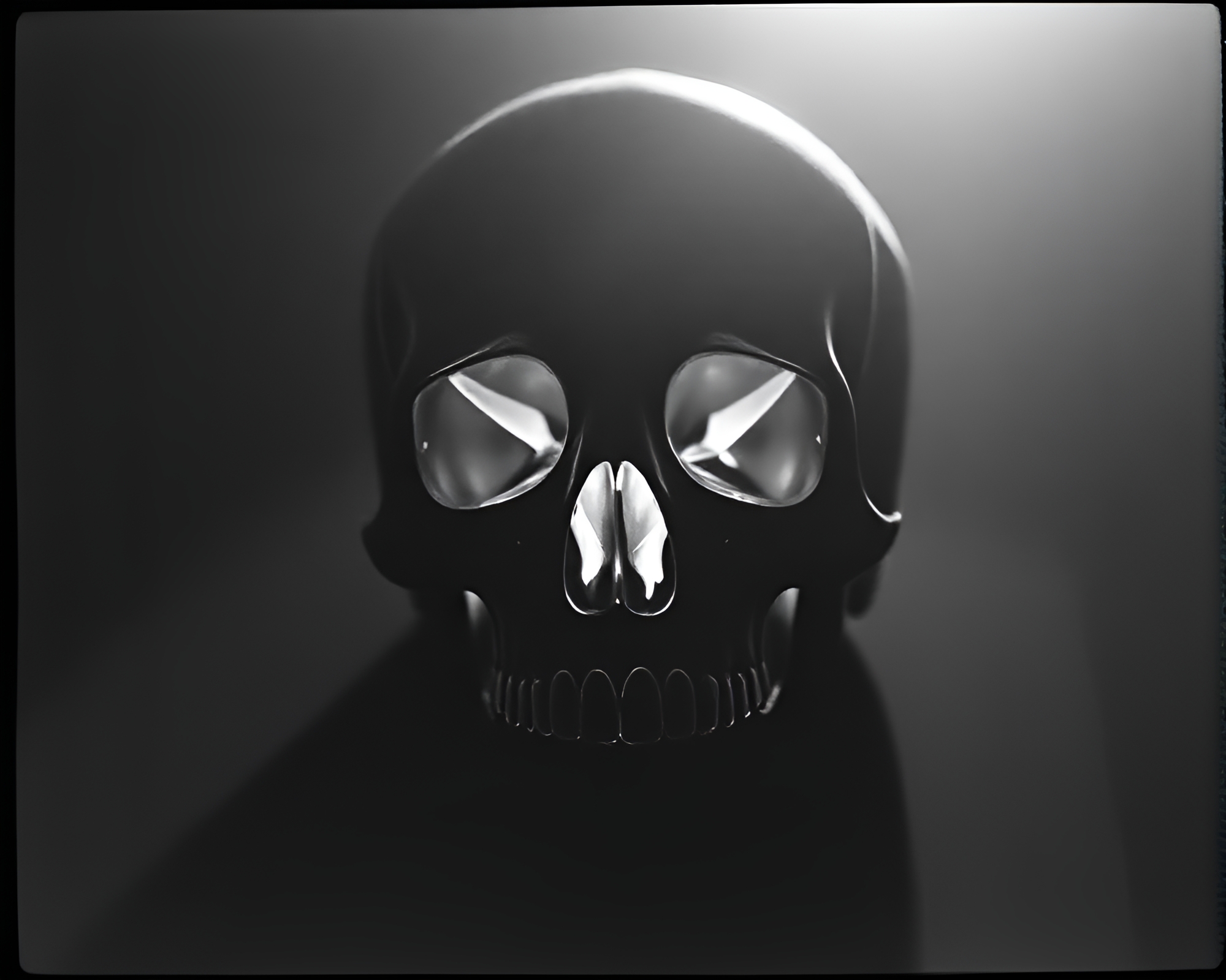 Retro Crosshatched Crystal Skull in Soft Shadows – free AI stock image