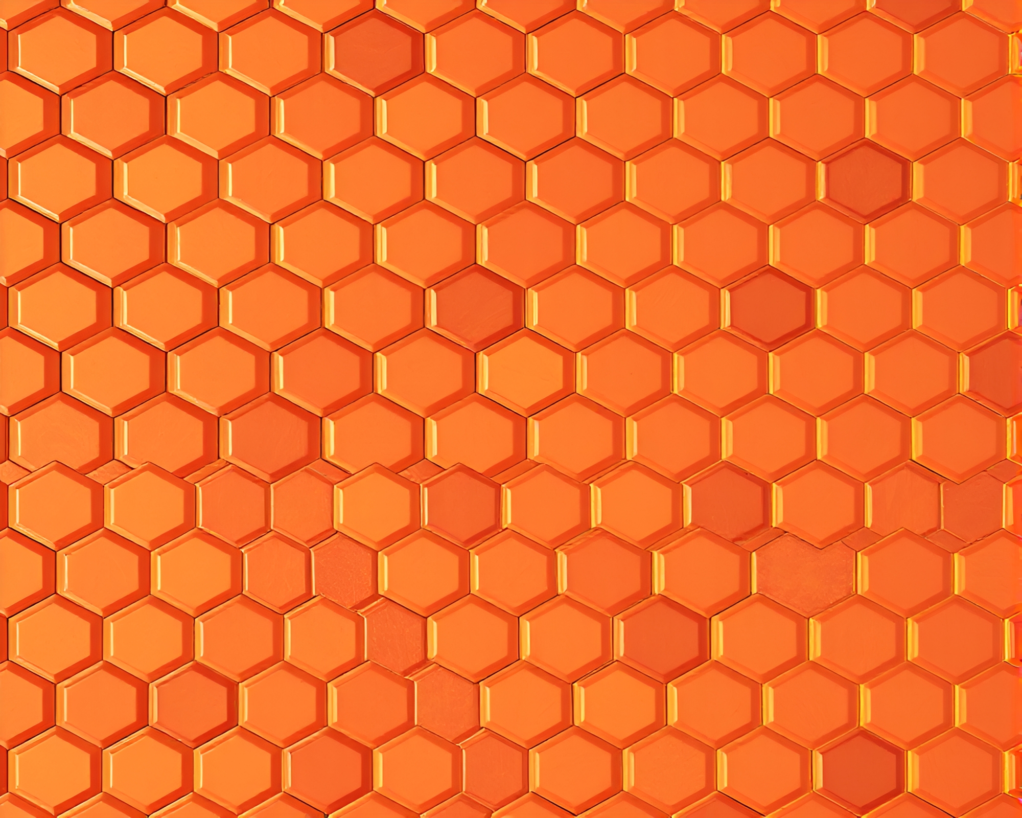 Skeuomorphic Baguette Mosaic: Infrared Warmth Illuminates Hexagonal Tiles – free AI stock image