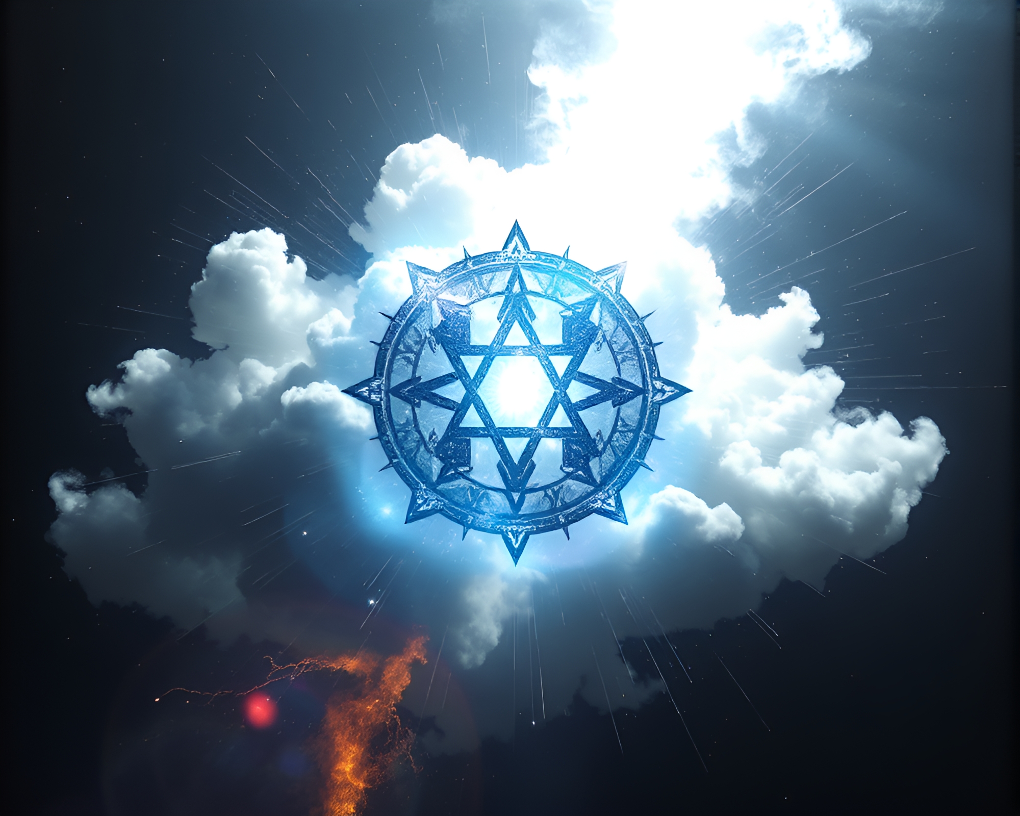 Holographic Sigil Erupts in Solar Flare Explosion – free AI stock image