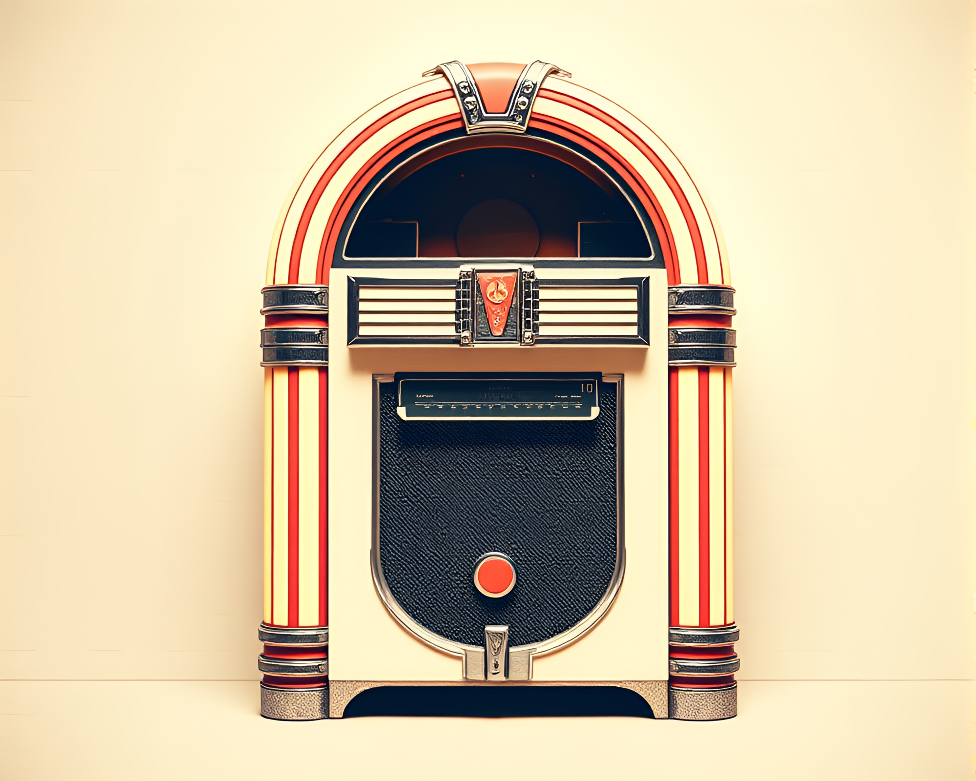 Vintage Jukebox Blueprint on Aged Paper Background – free AI stock image
