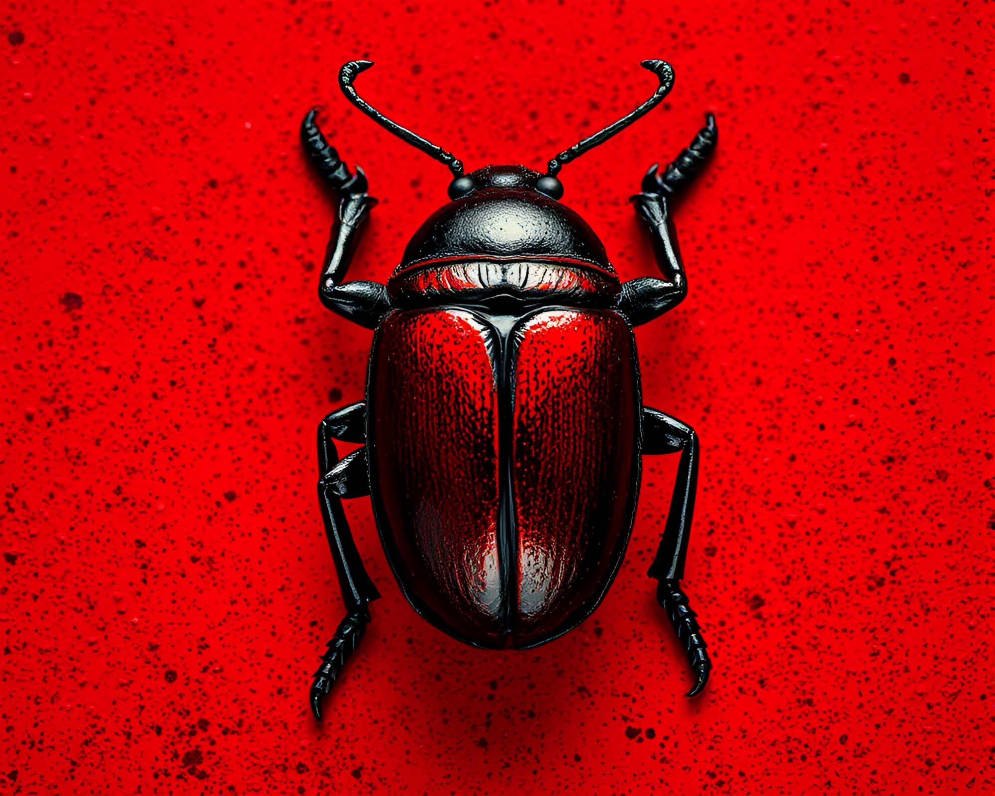 Beetle in Acrylic Spatter Wonderland – free AI stock image