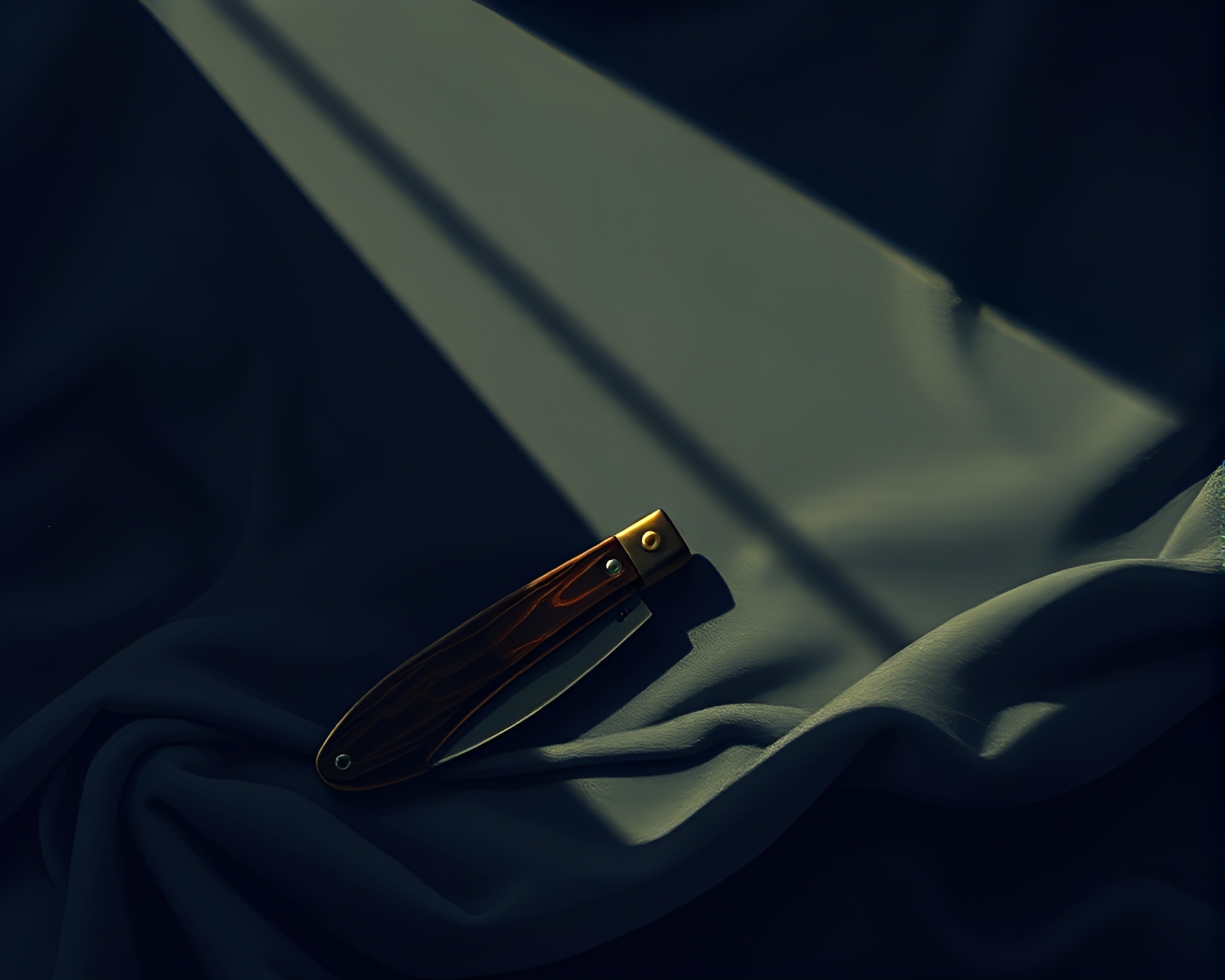 Rusty Pocketknife Among Fabric Folds at Twilight Attic – free AI stock image