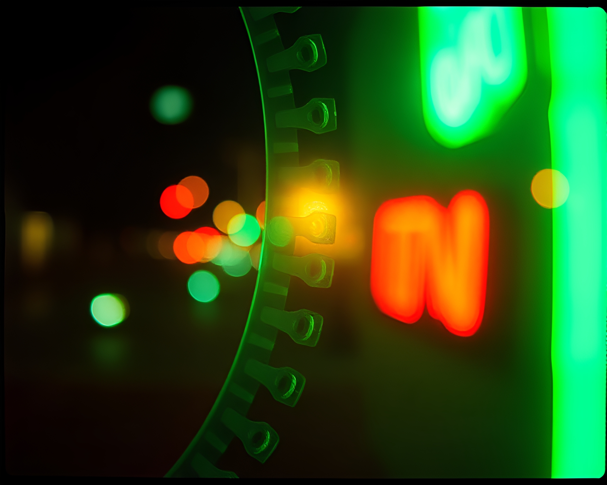 Ethereal Banshee in Neon Film Strips – free AI stock image
