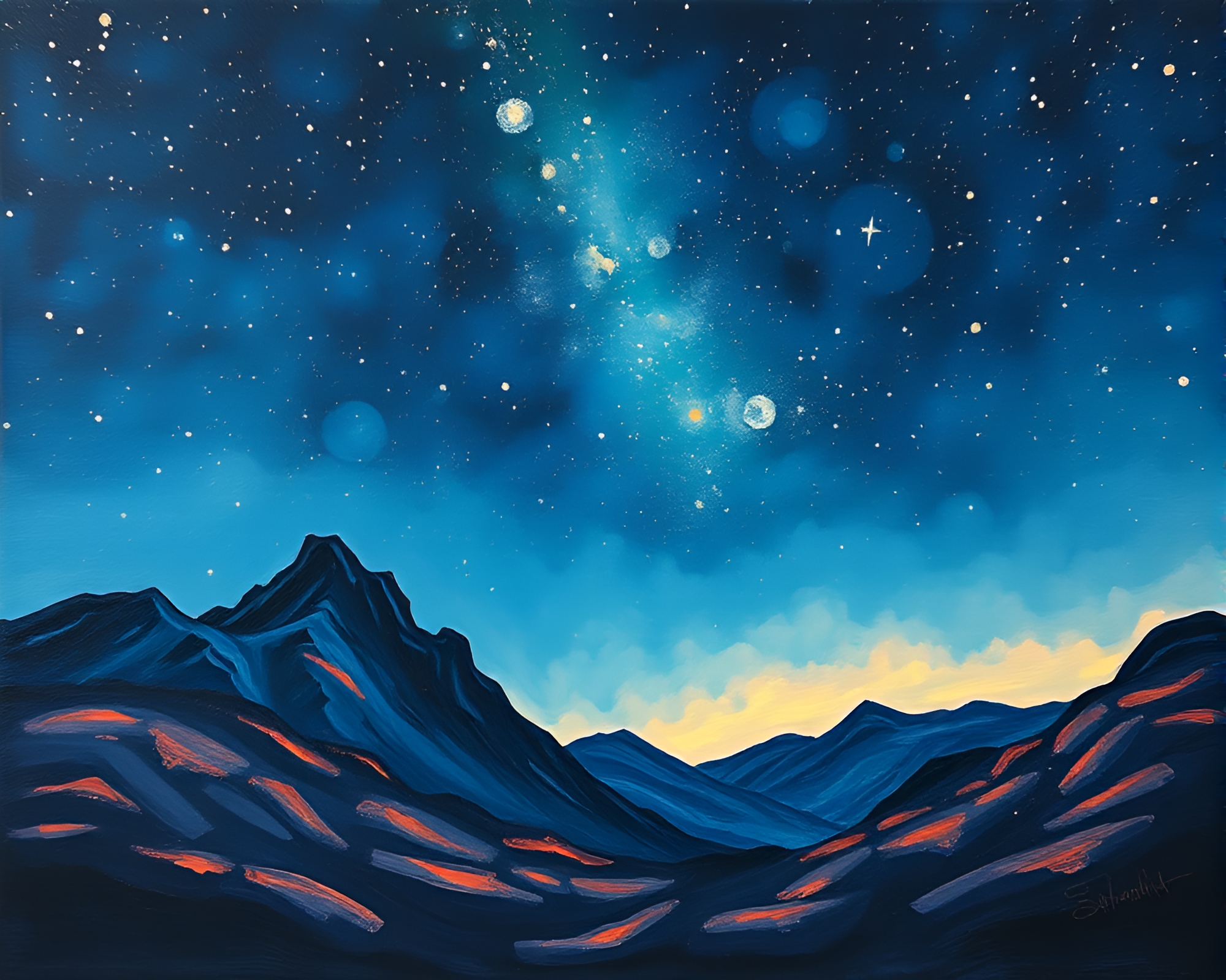 Starlit Mind Palace: Gouache Scratch Textures – free AI stock image