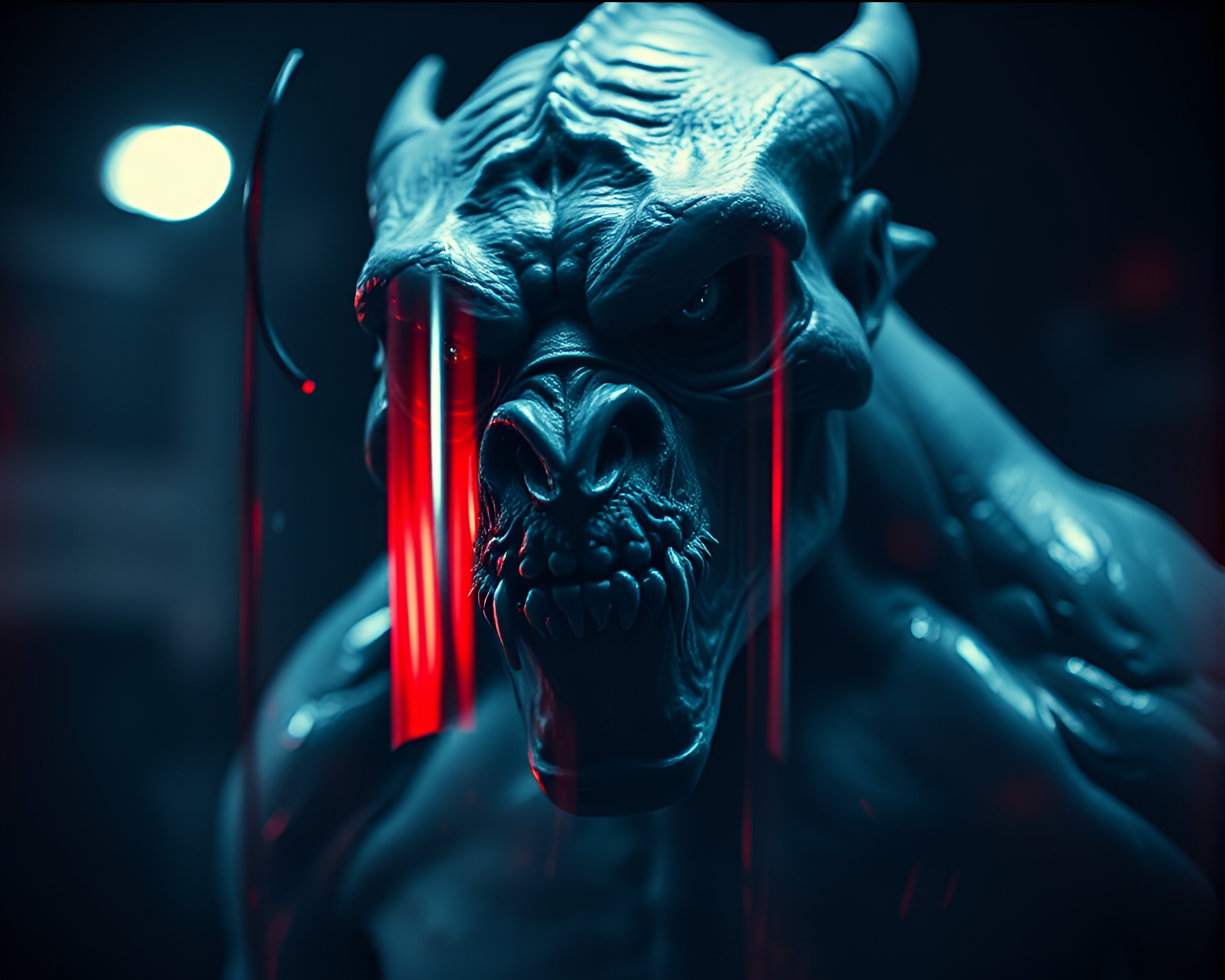 Distorted Cerberus in Duotone Noir – free AI stock image