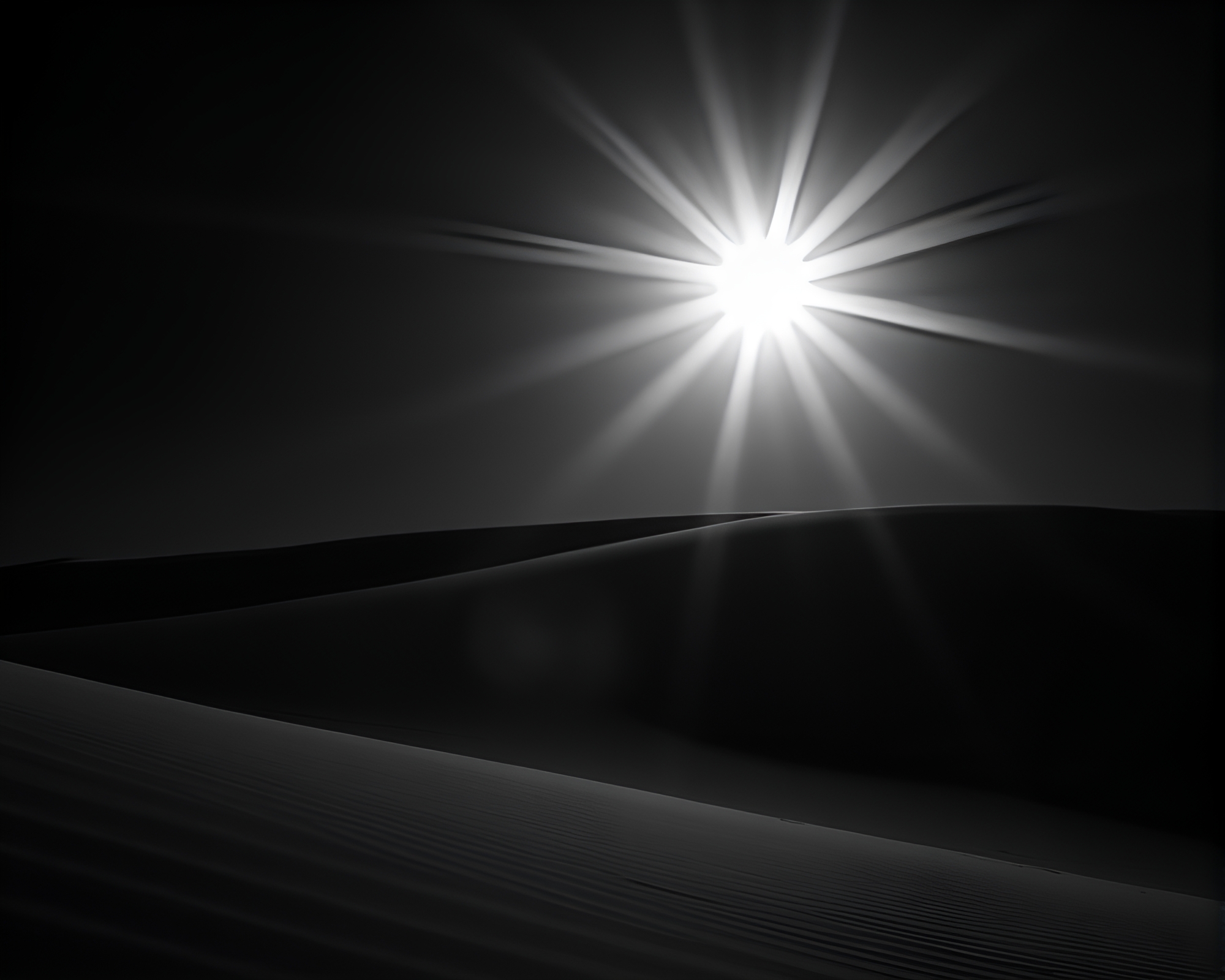 Ethereal Backlit Sand Dune Silhouette in Noir – free AI stock image