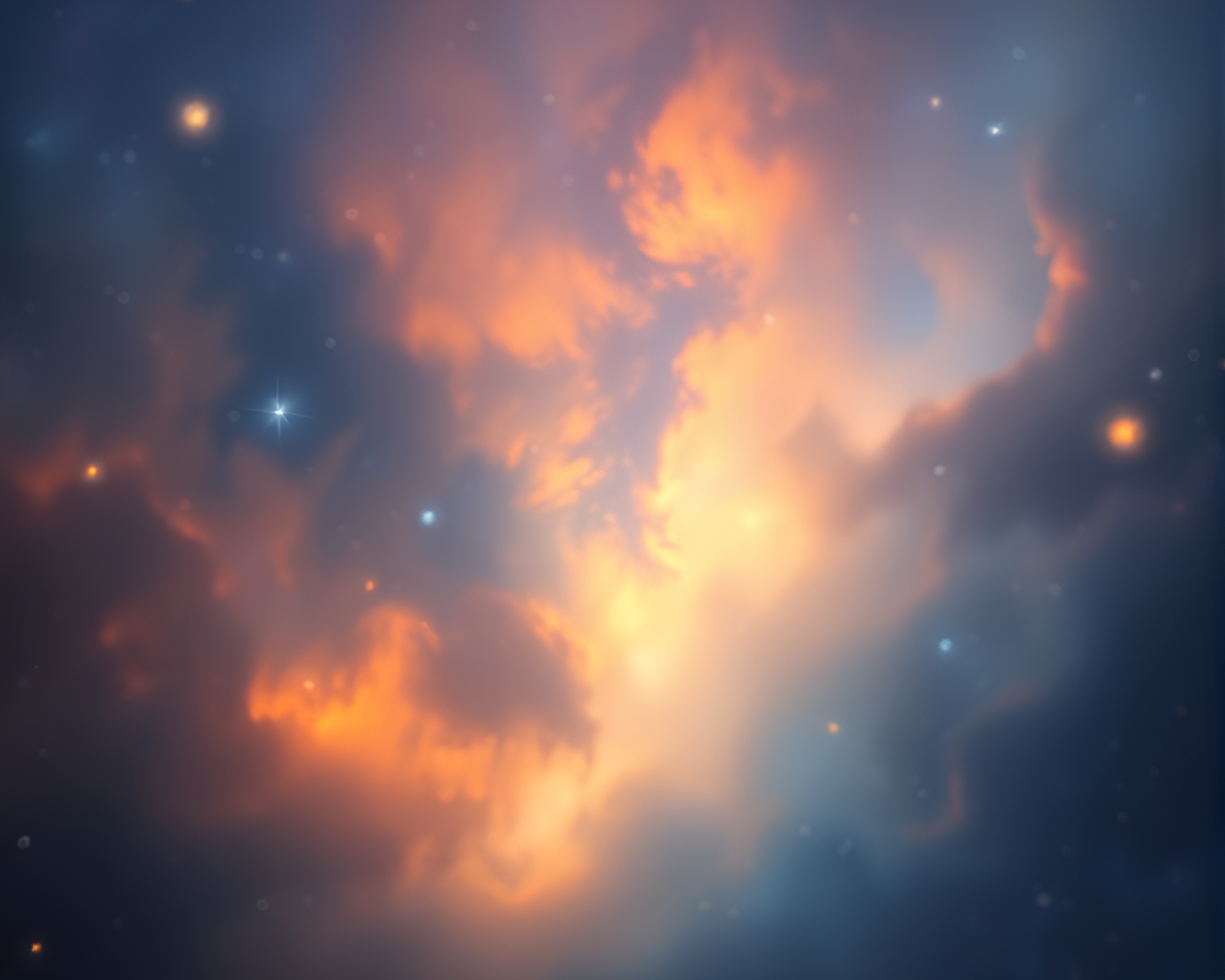 Celestial Nebula Illuminated by Rim Lighting in Soft Focus – free AI stock image