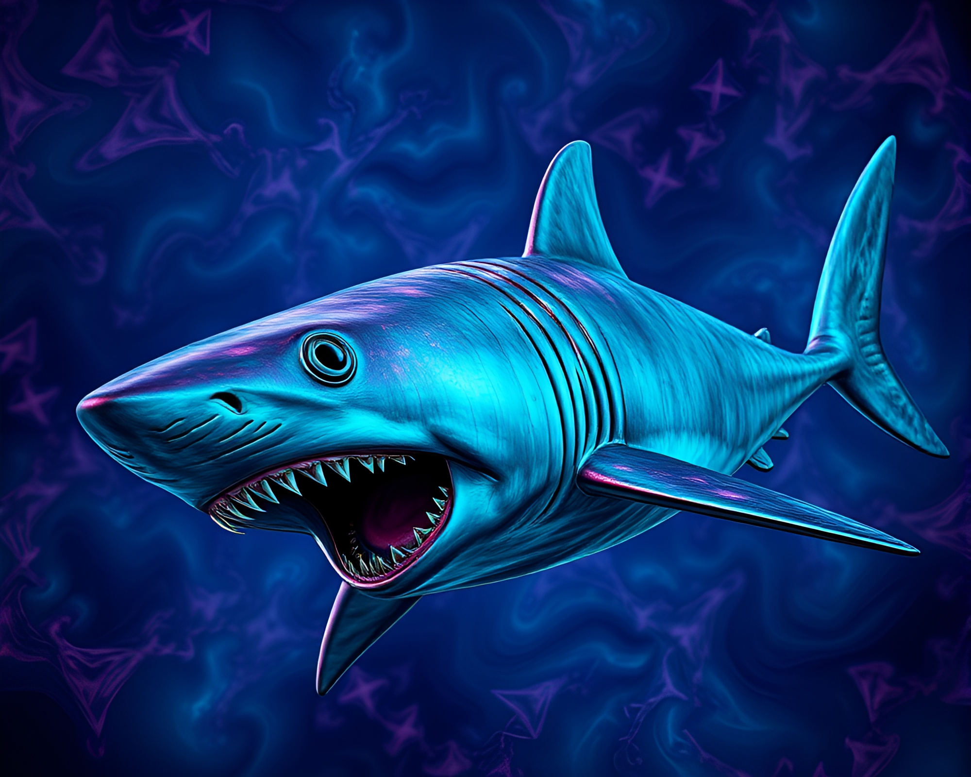 Twilight Shark in Copper Fractal Art – free AI stock image