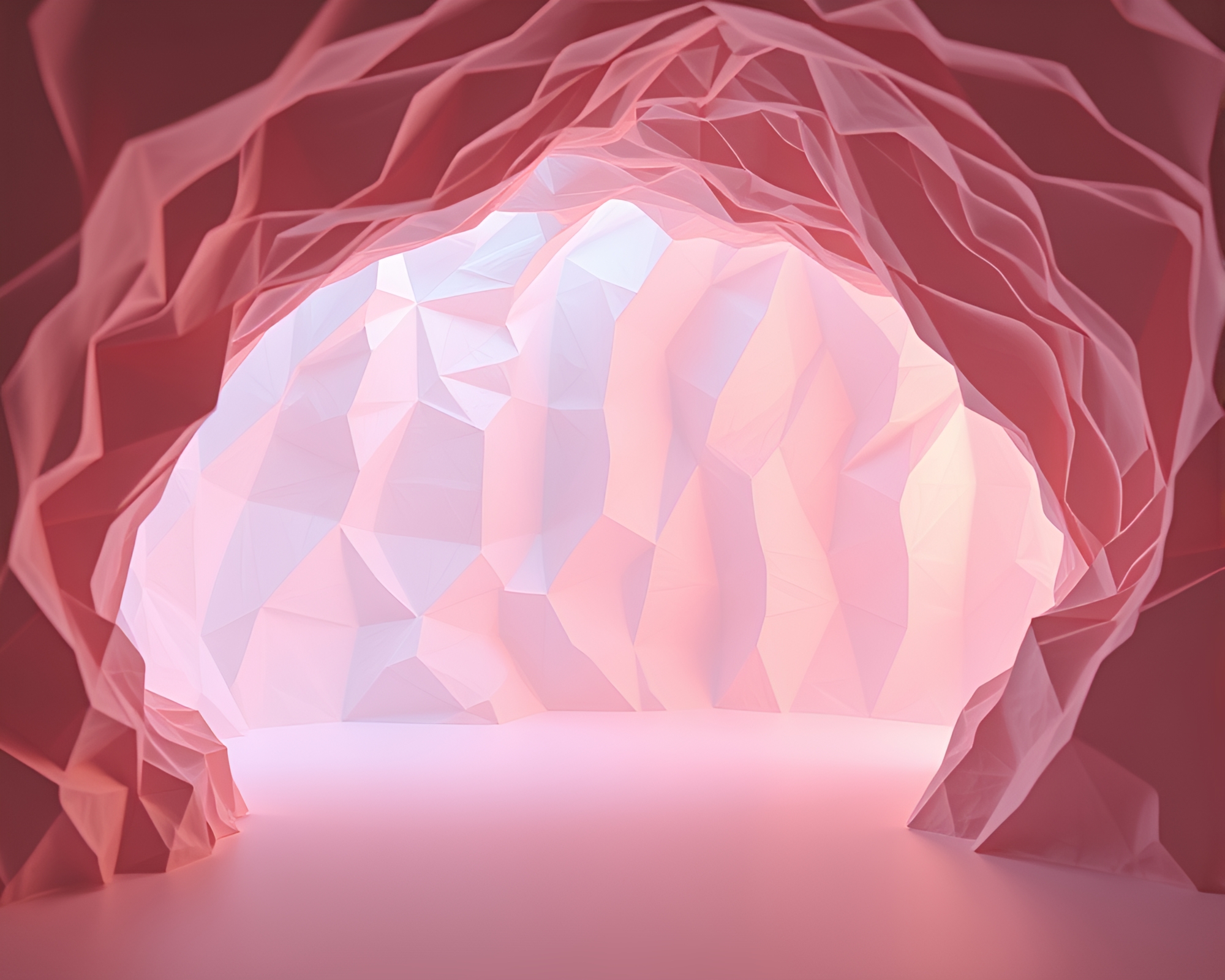 Glacial Origami Wonderland in Soft Pastels – free AI stock image