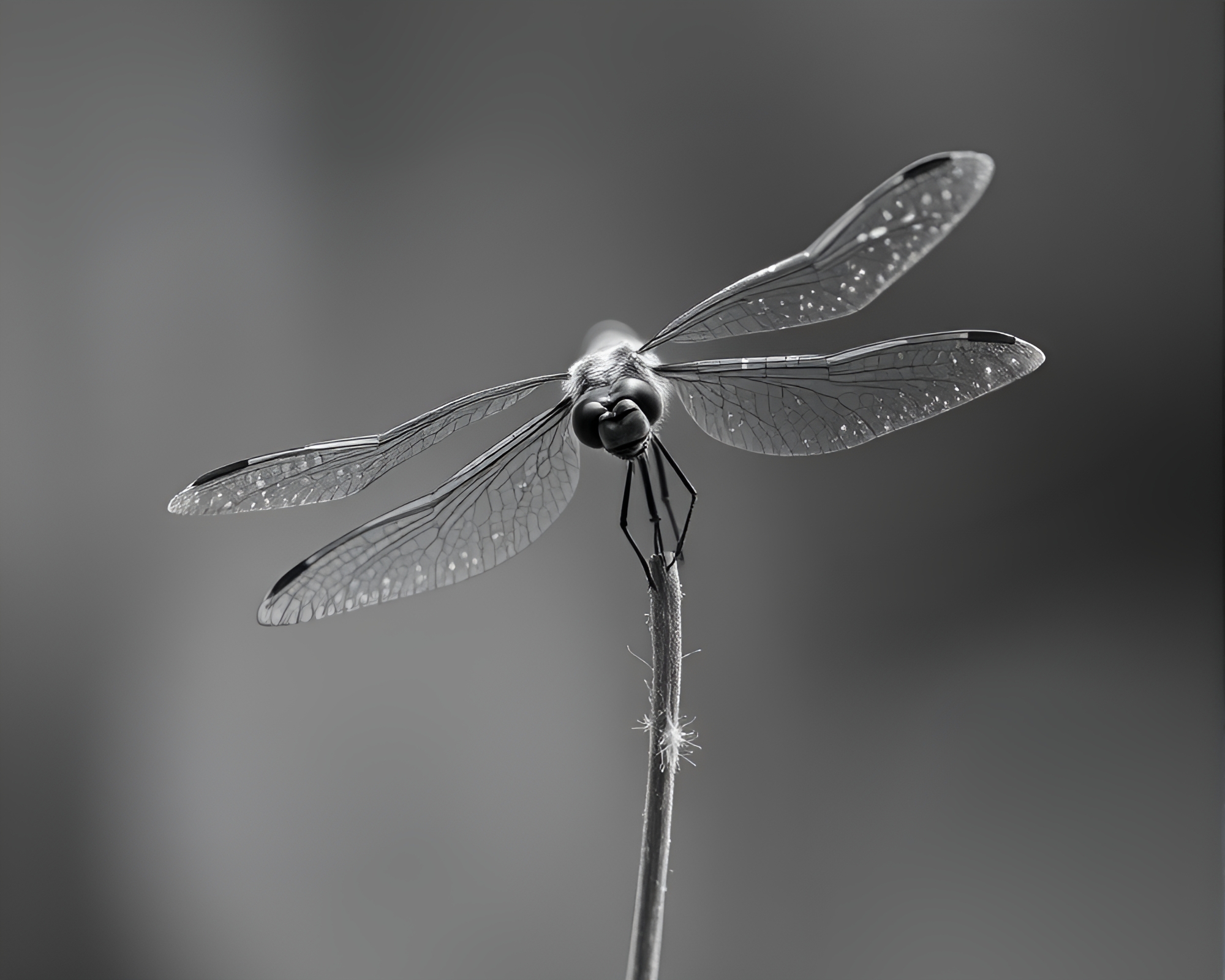 Dragonfly feather dusting beneath moonlight in minature – free AI stock image