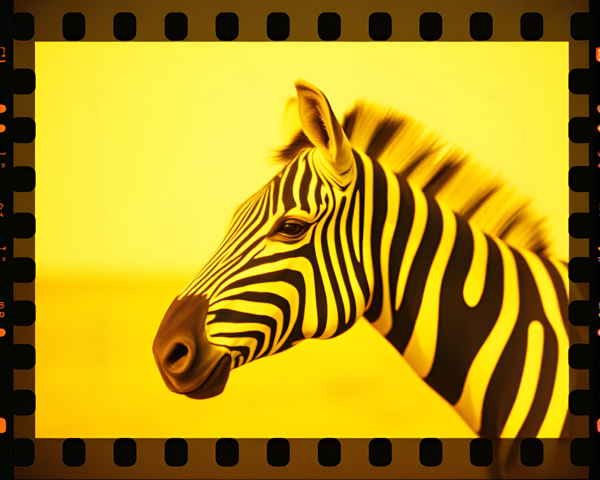 Zebra in Mustard Yellow 16-Bit World – free AI stock image