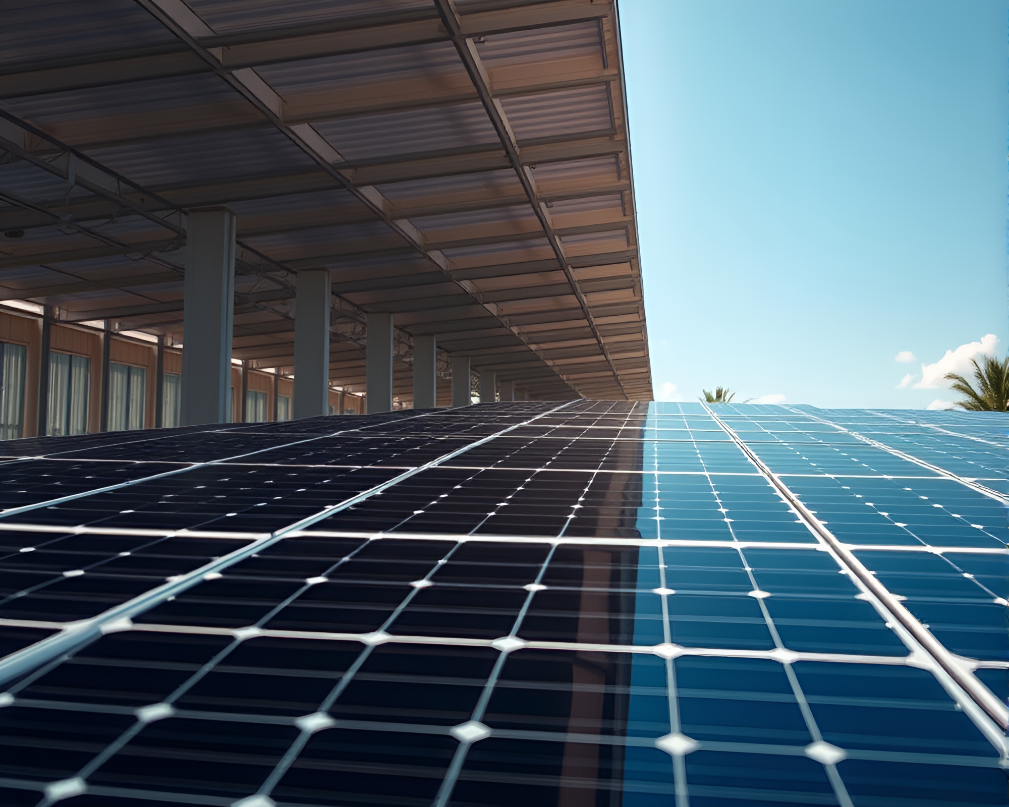 Maximalist Solar Panel Array Distortion – free AI stock image