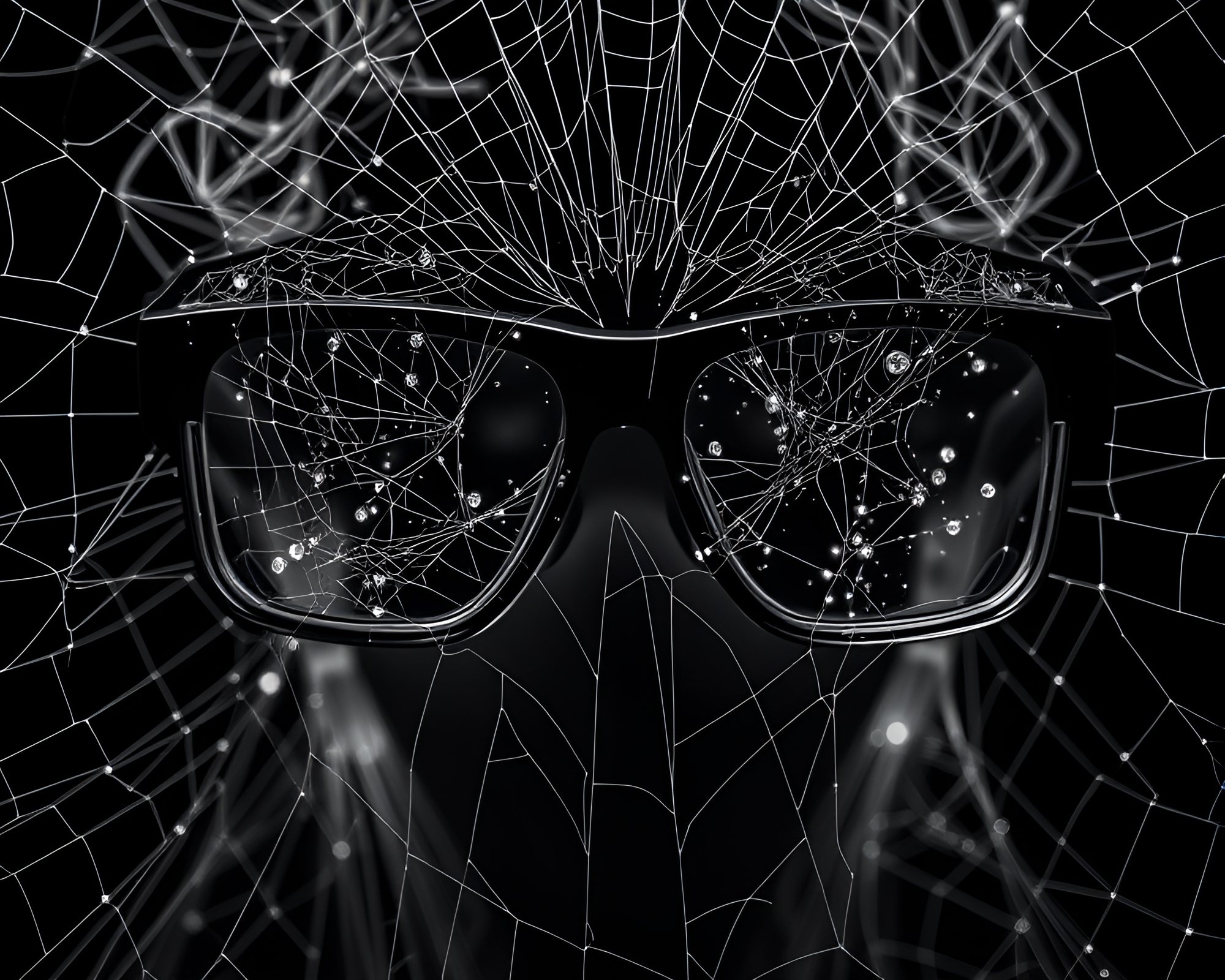 Cubist Futuristic Noir with Augmented Reality Glasses – free AI stock image
