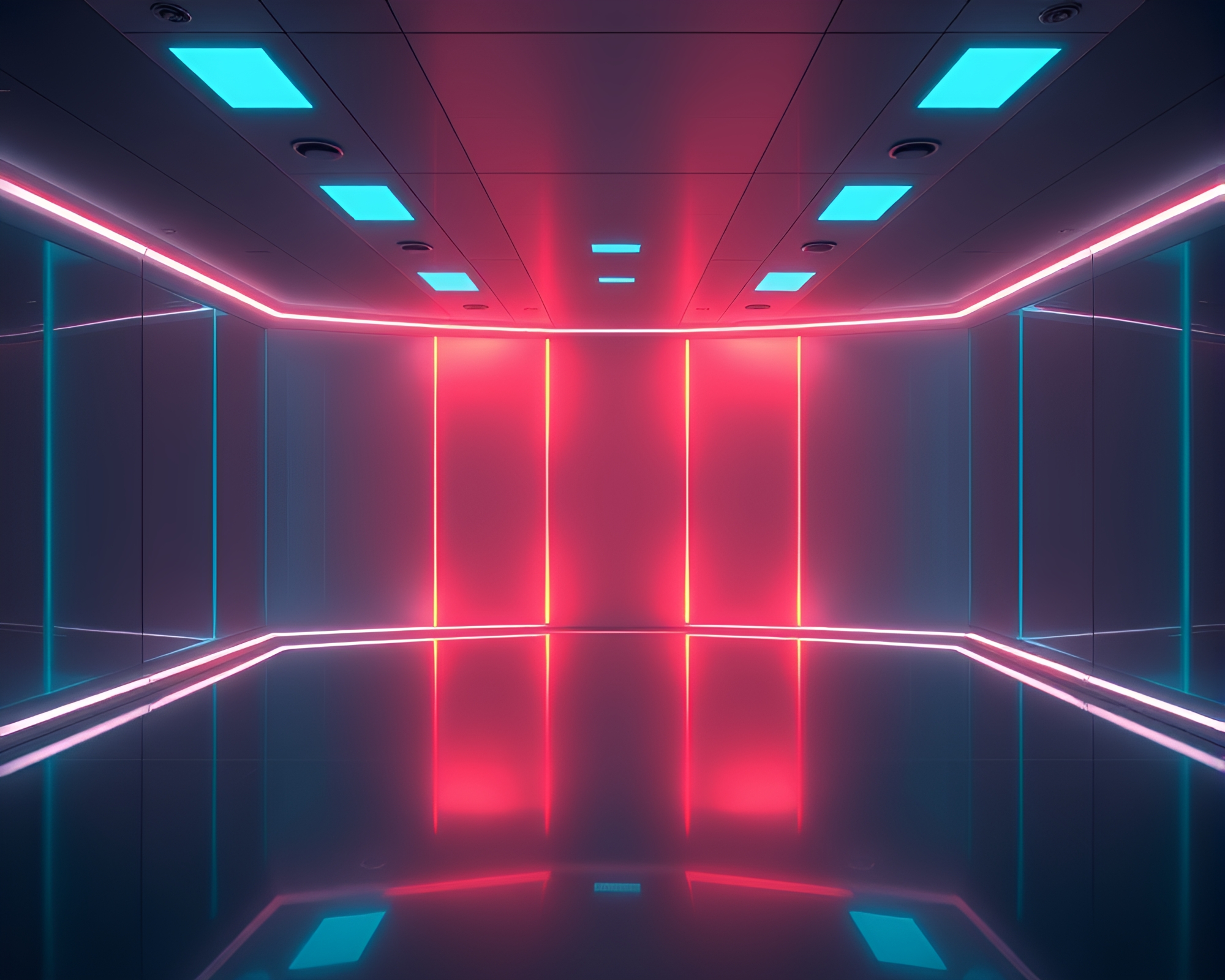 Symmetrical Plateau Topography with Fluorescent Medical Glow – free AI stock image