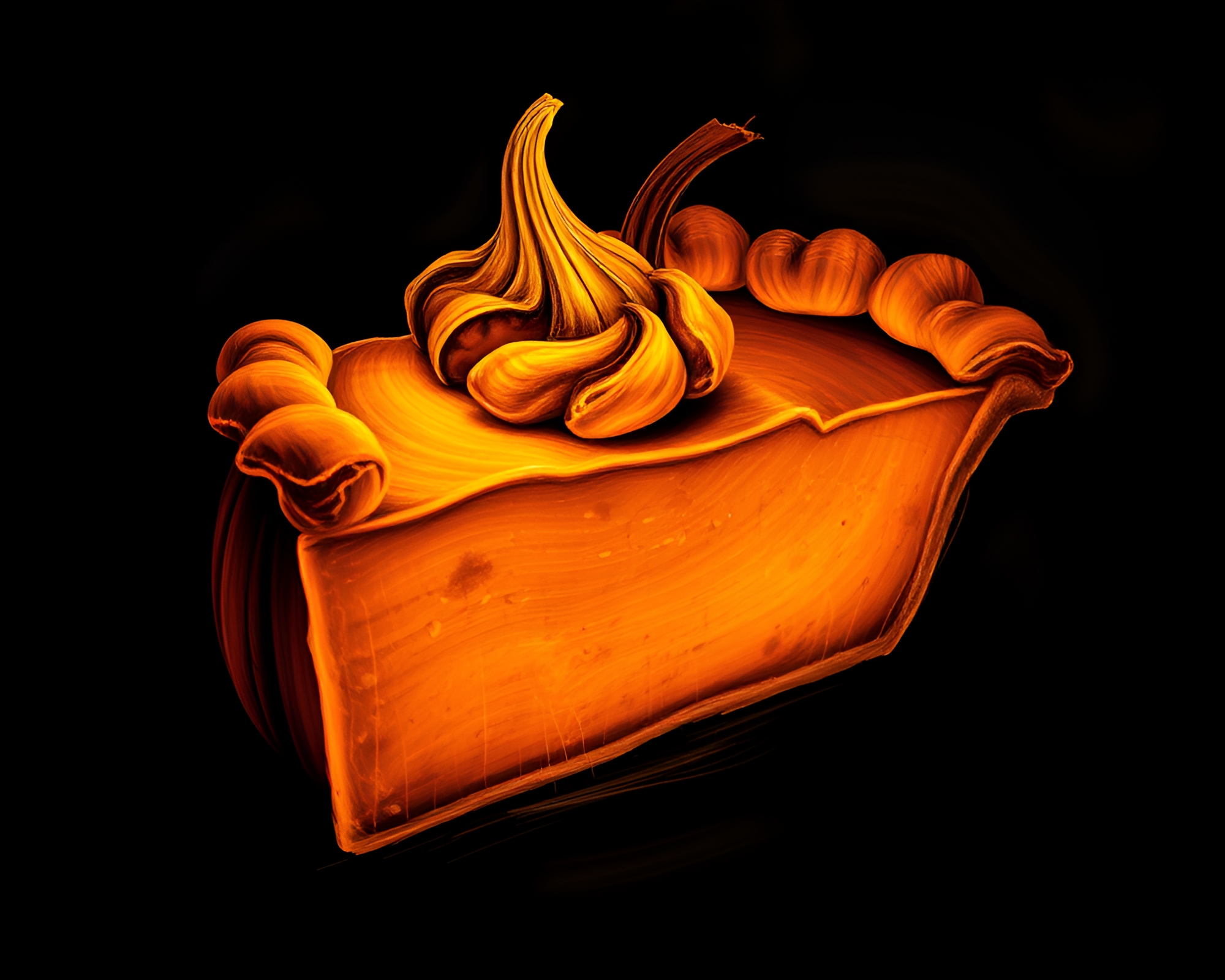 Charcoal Pumpkin Pie in Thermal Path Tracing Artwork – free AI stock image