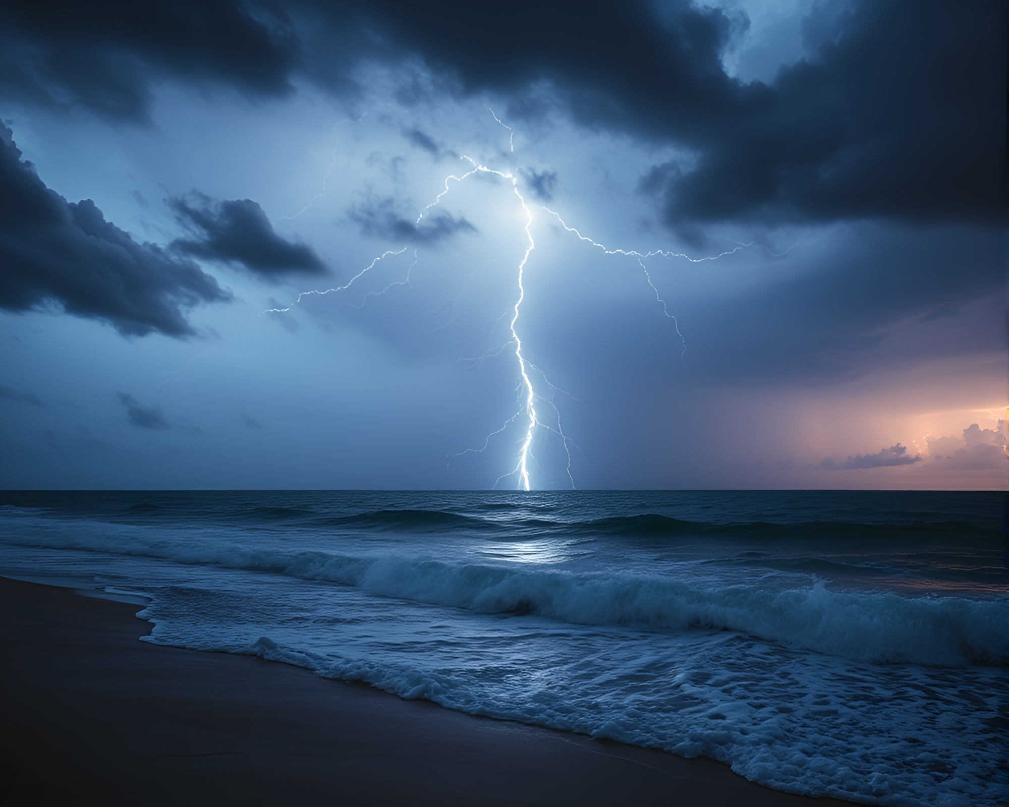 Thunderstorm at Sea: AI Style Image – free AI stock image