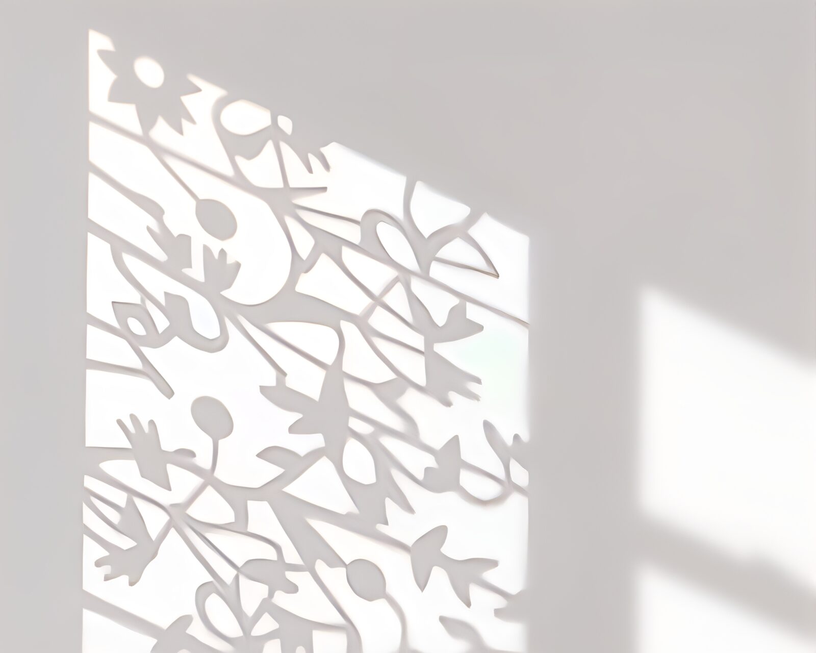 Colorful gelato cone surrounded by intricate stencil shadows