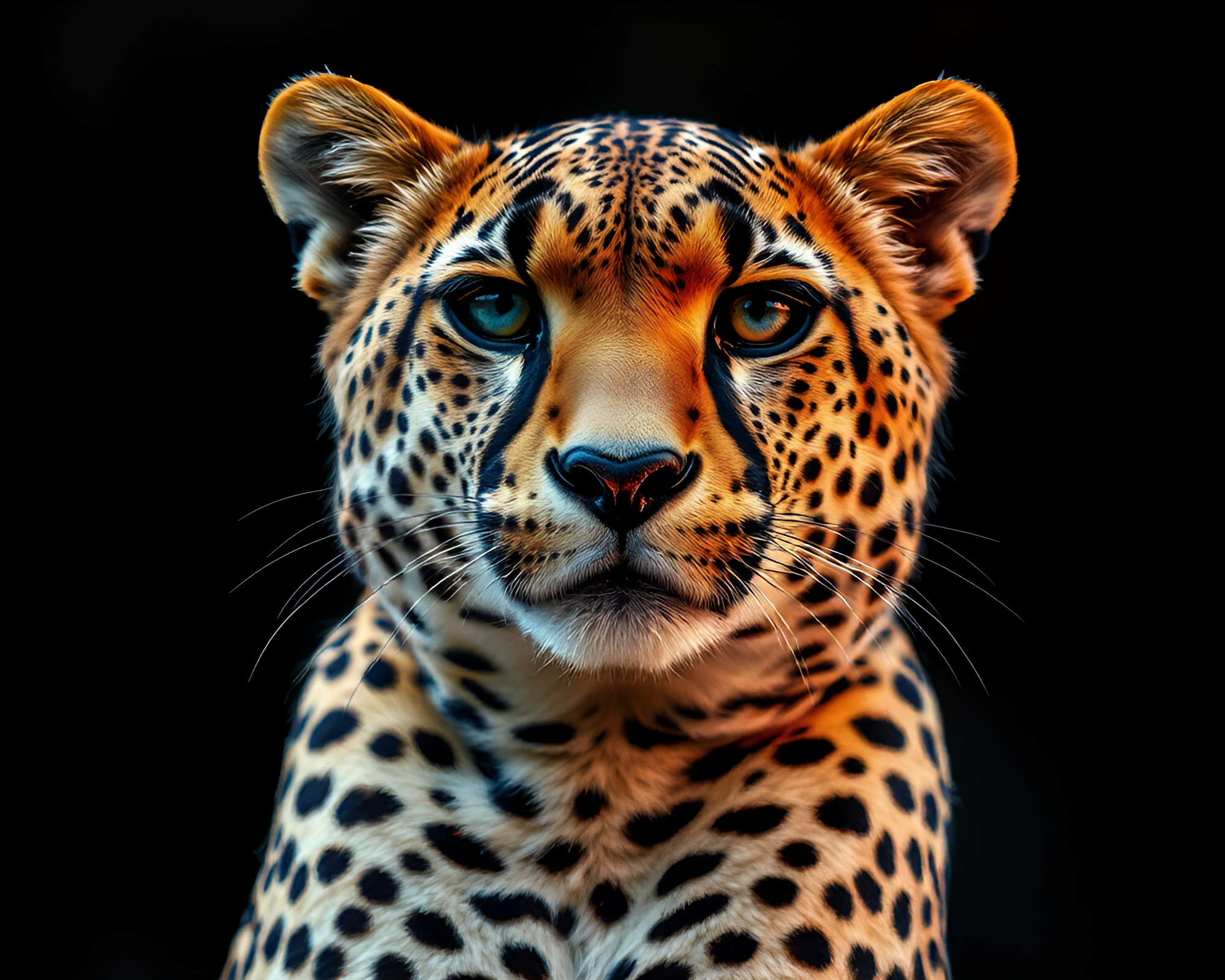 Sleek Cheetah in Mixed Media Composition – free AI stock image
