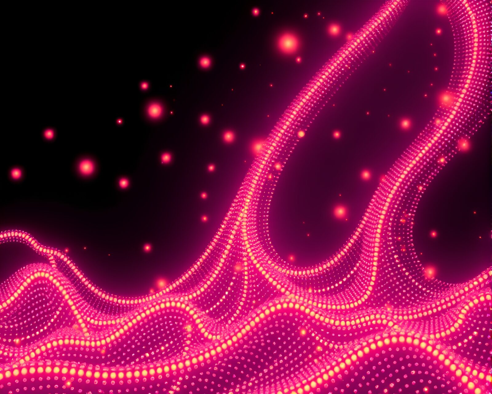 Fractal grid with vibrant retro beadwork and glowing accents