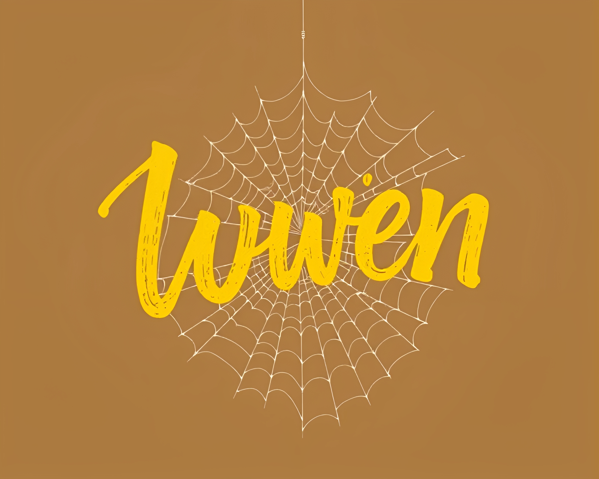 Vintage handwritten letter on mustard yellow cobweb backdrop – free AI stock image