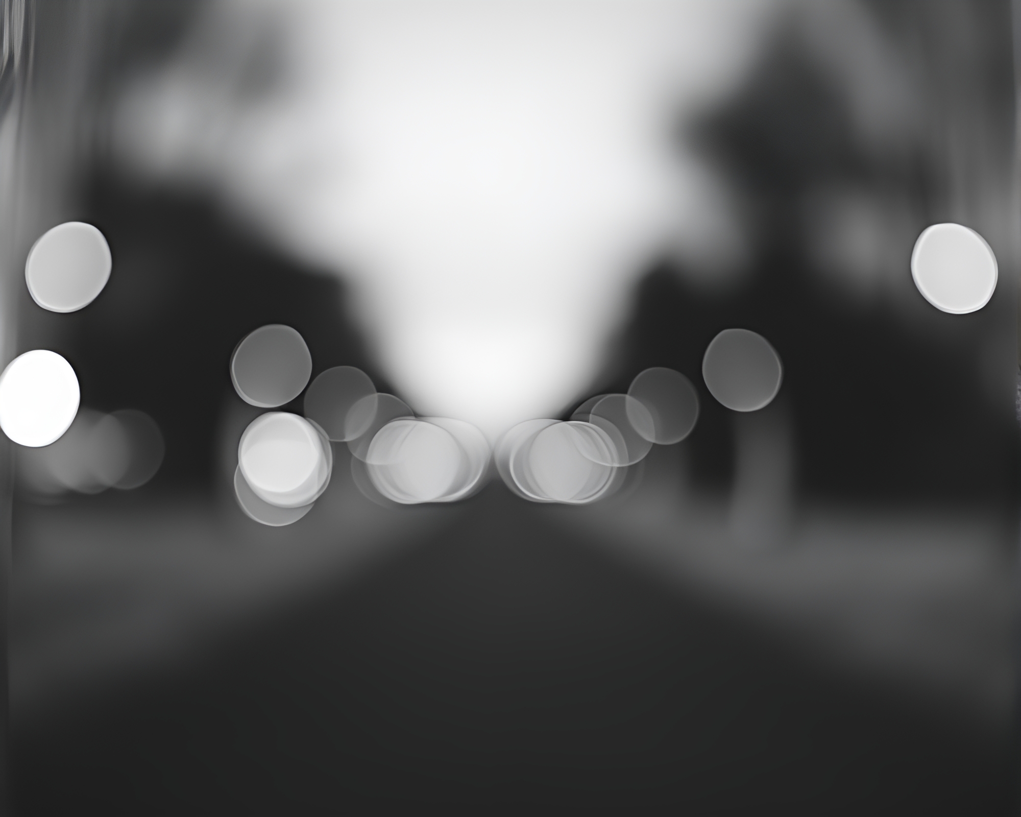 Twilight Bokeh Ring in Monochrome Beauty – free AI stock image
