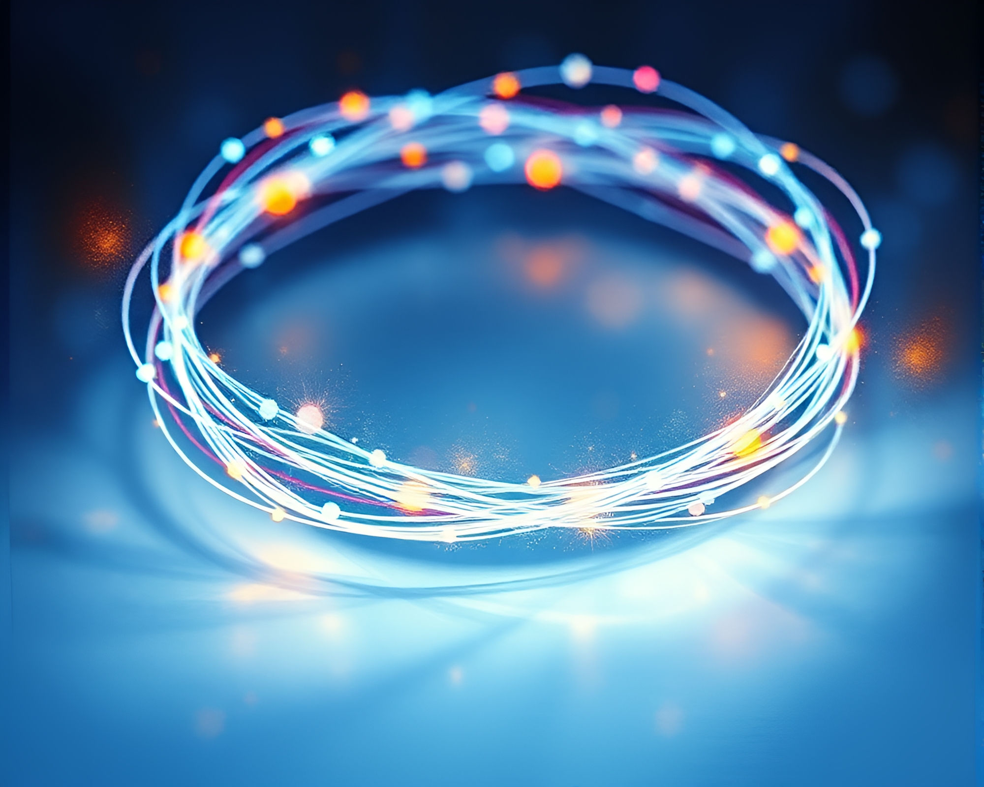 Fiber Optic Bracelet Embraced by Hazy Gouache Tapestry – free AI stock image